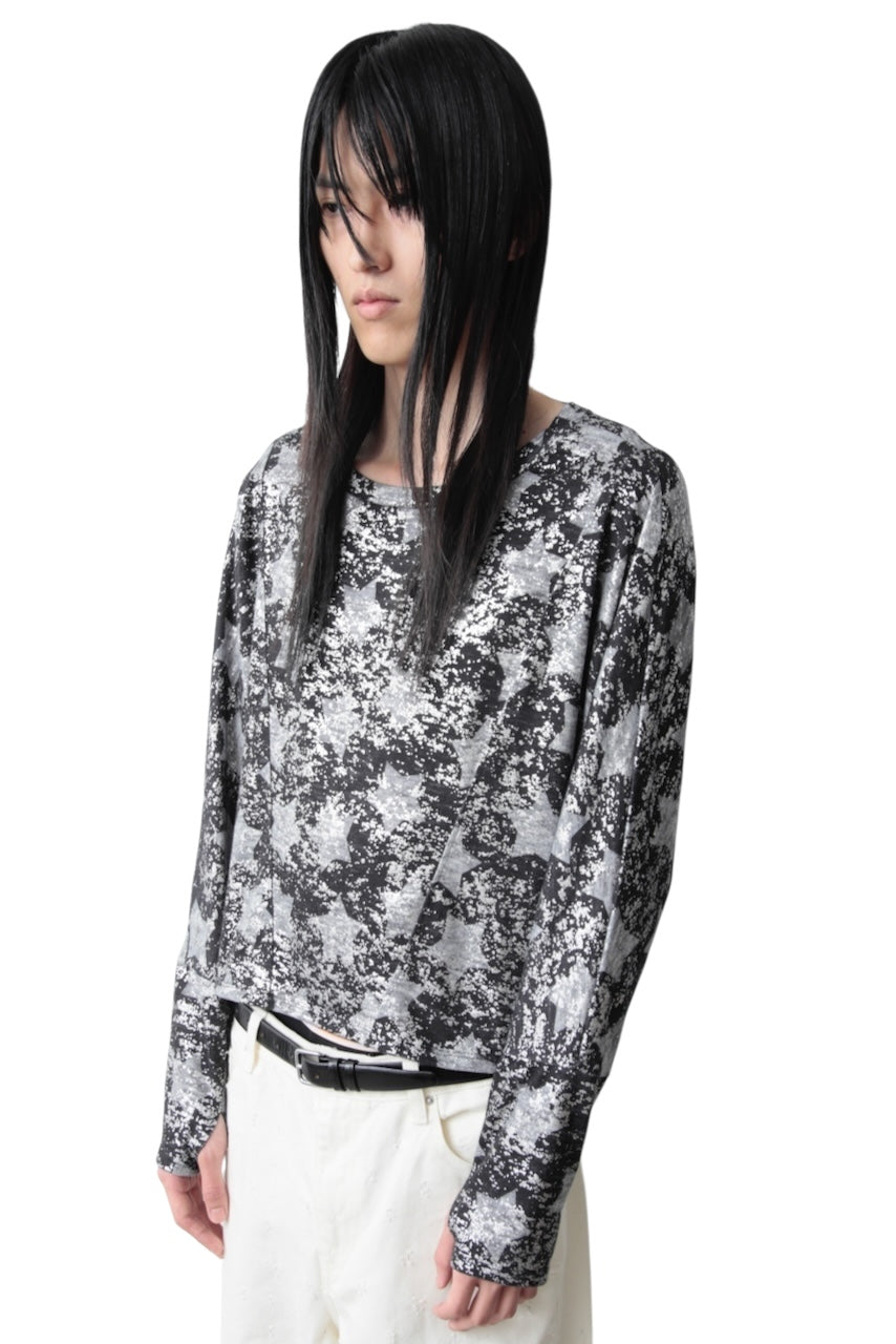 SILVER SPRAYED STAR LONG SLEEVE T-SHIRT