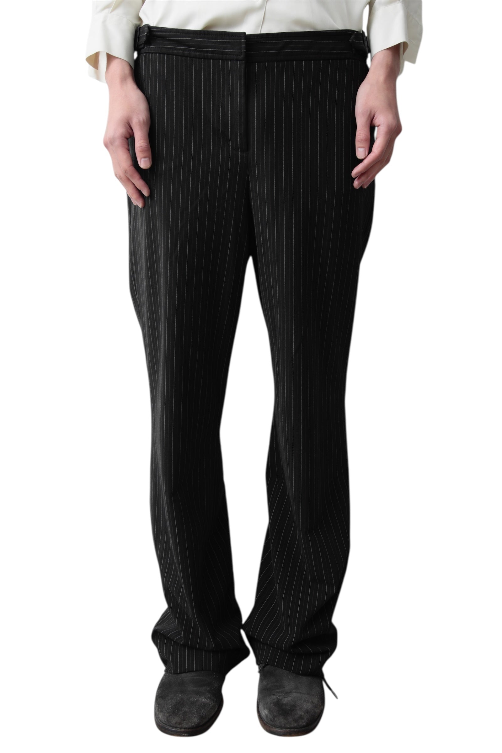 STRIPED BAGGY SLACKS