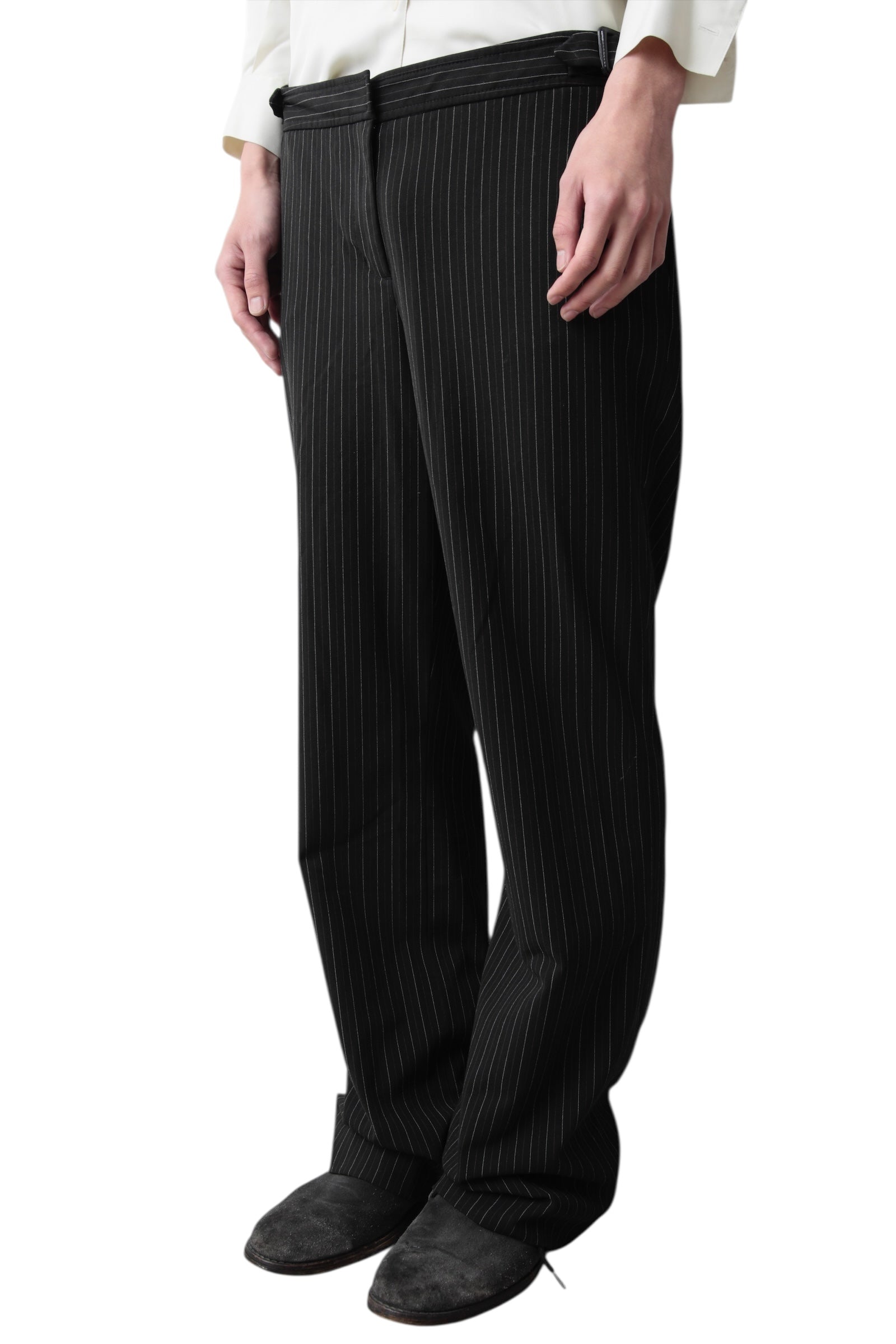 STRIPED BAGGY SLACKS