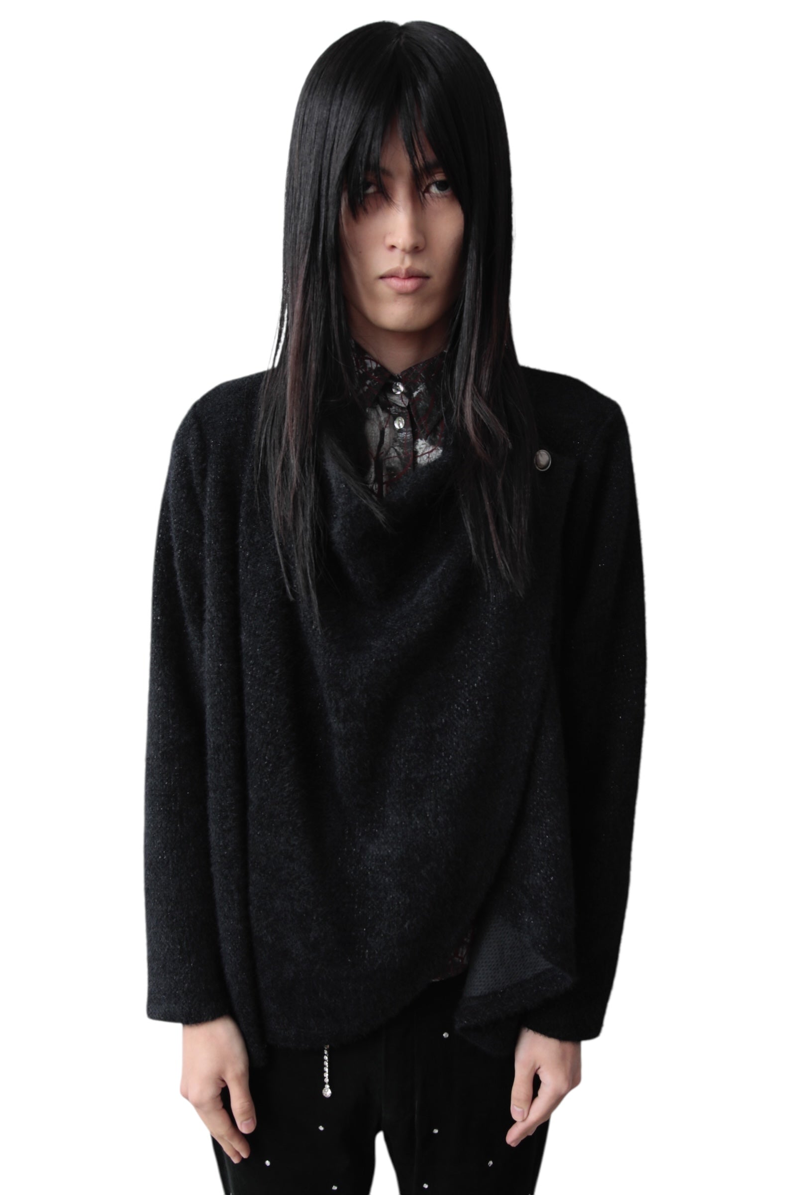 CAPE STYLE GLITTER CARDIGAN