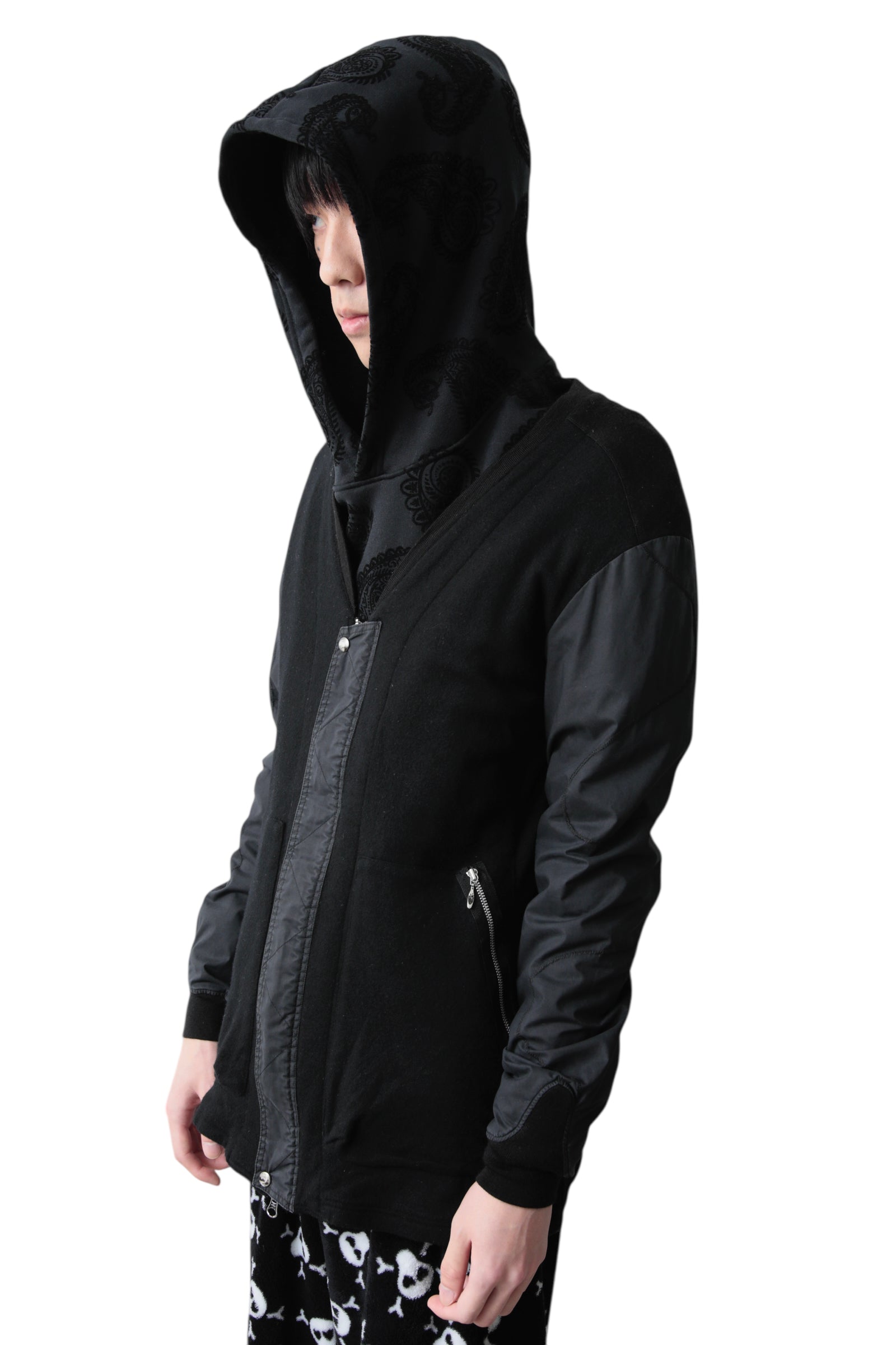 KOSHIN SATOH ARM SWITCHING V-NECK JACKET