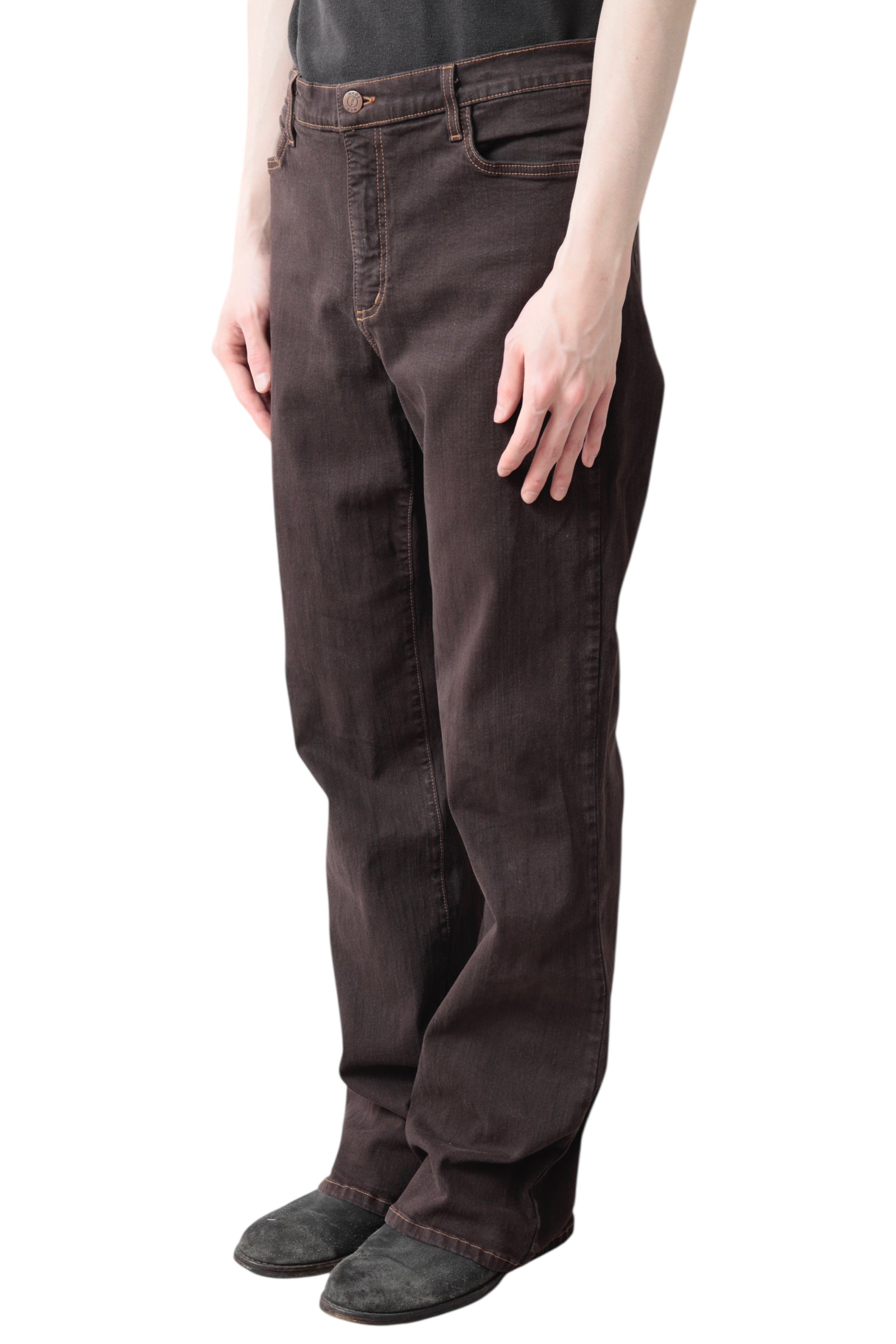 BROWN STRAIGHT DENIM PANTS