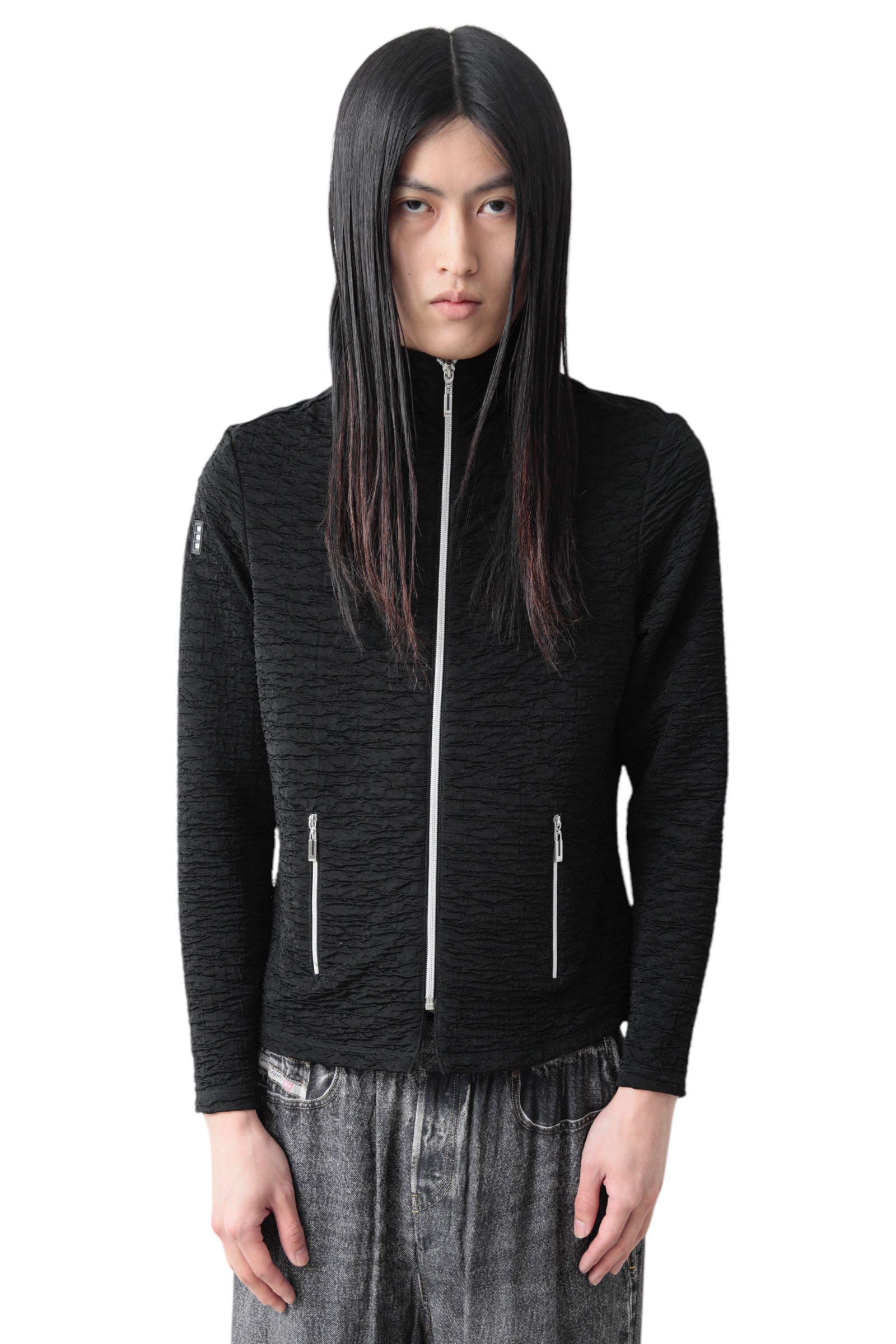 WRINKLES ZIP UP TOP