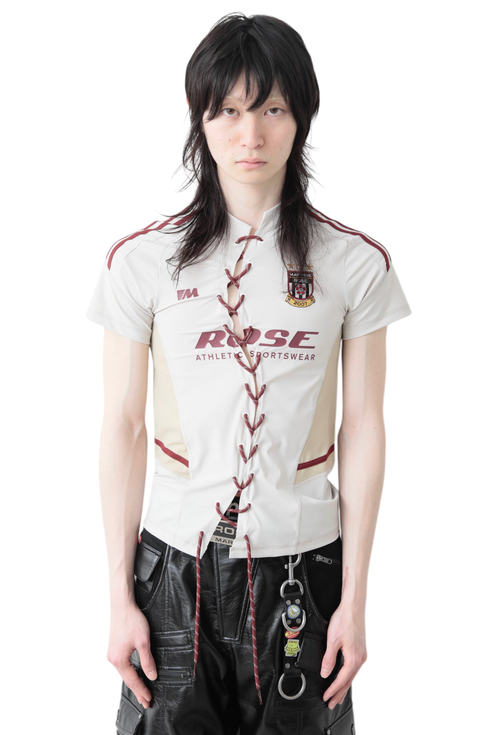 MARTINE ROSE LACE UP FOOTBALL TOP