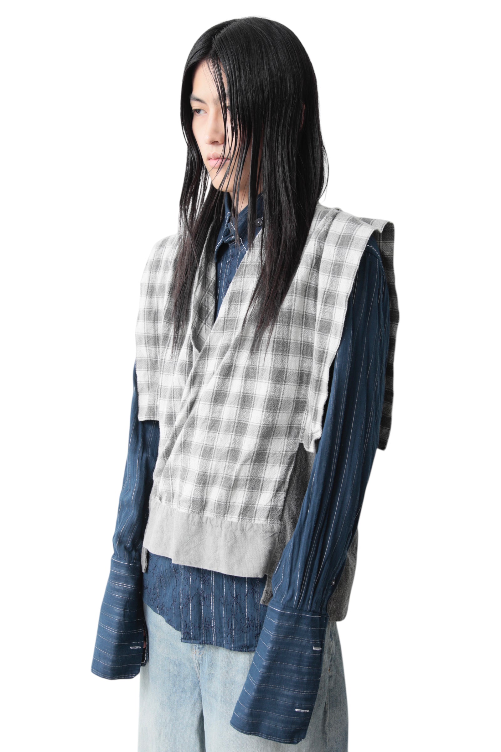 COSMIC WONDER CHECK V-NECK VEST