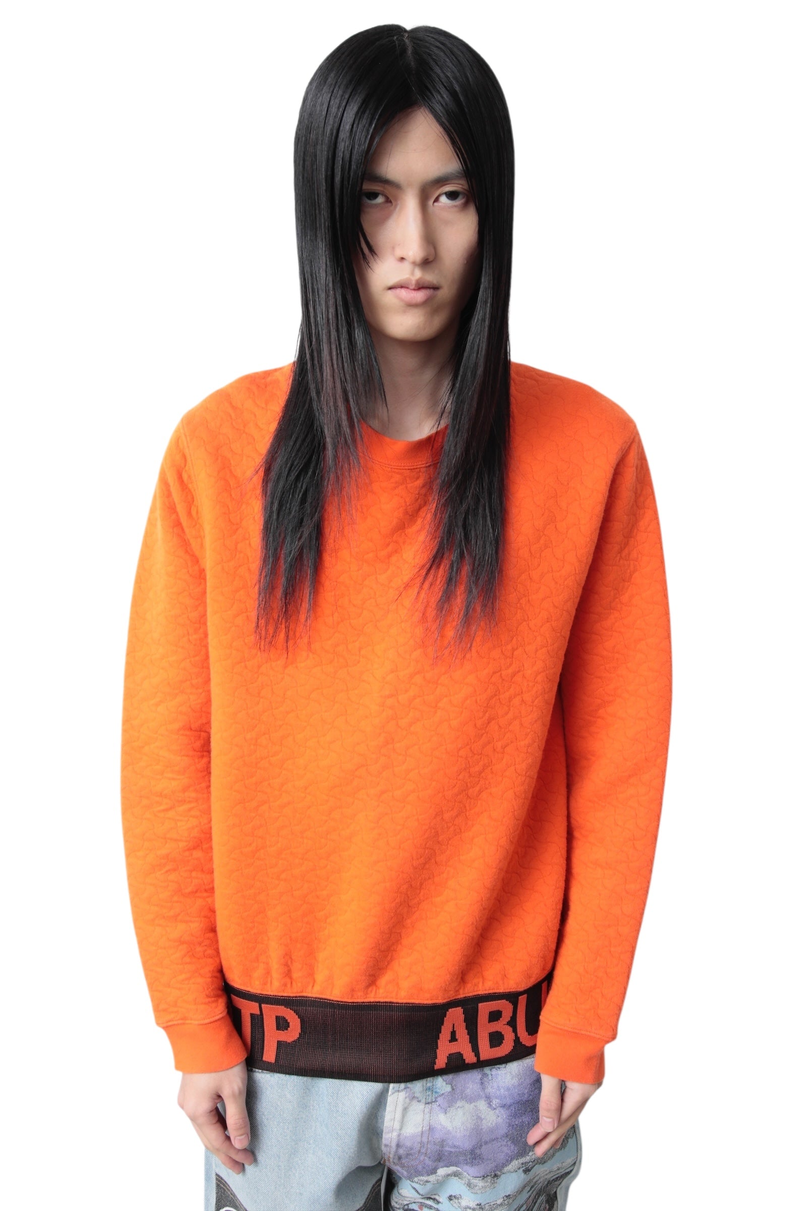 RAF SIMONS × STERLING RUBY RIB BIG LOGO SWEAT SHIRT