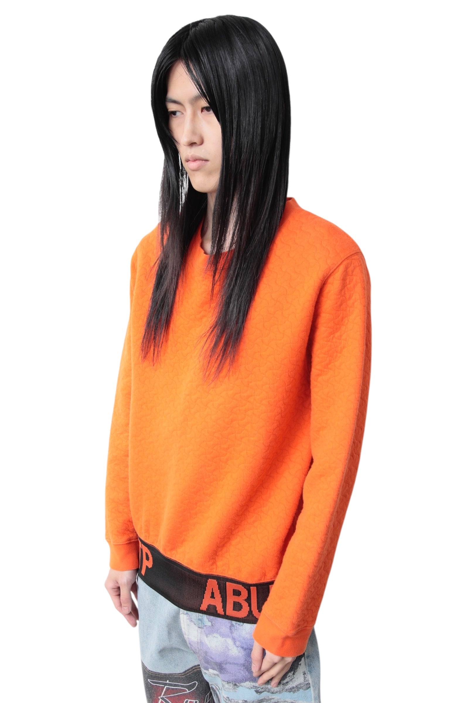 RAF SIMONS × STERLING RUBY RIB BIG LOGO SWEAT SHIRT