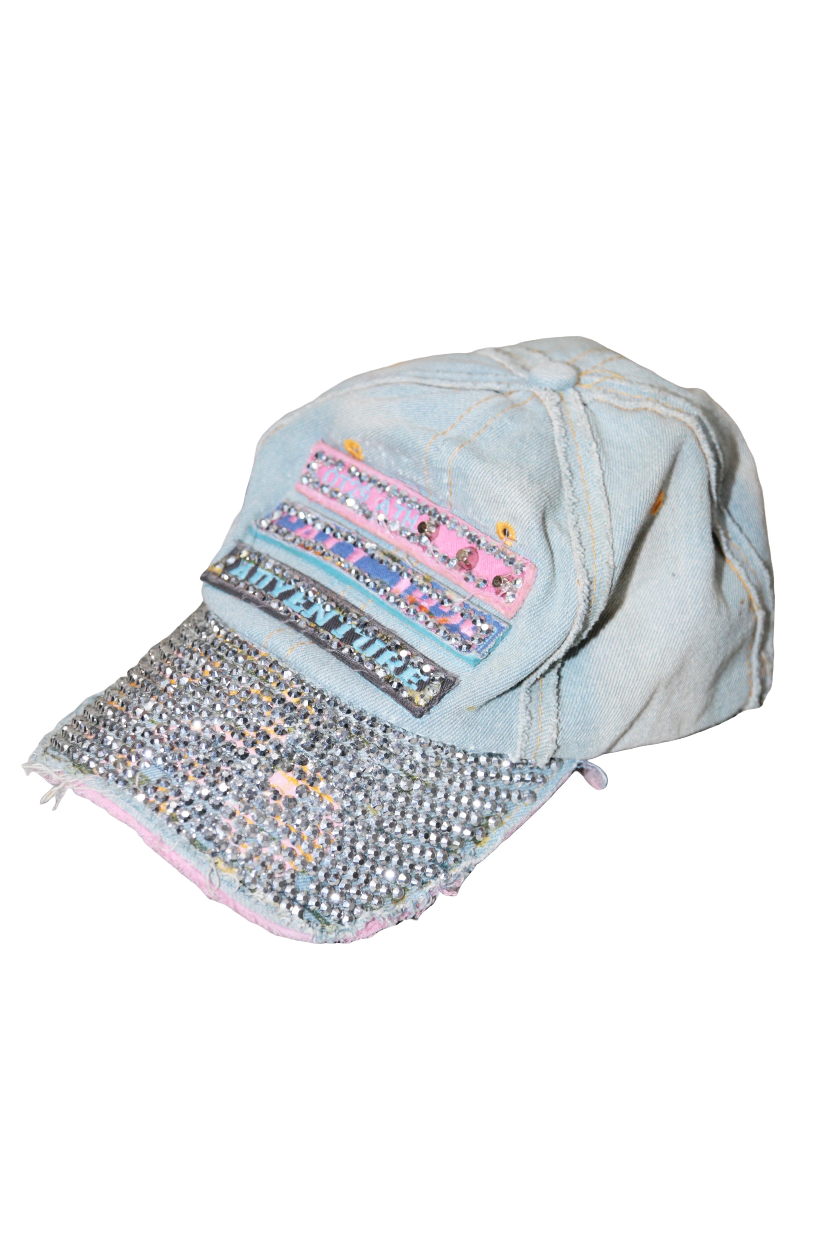 RHINESTONE DENIM CAP