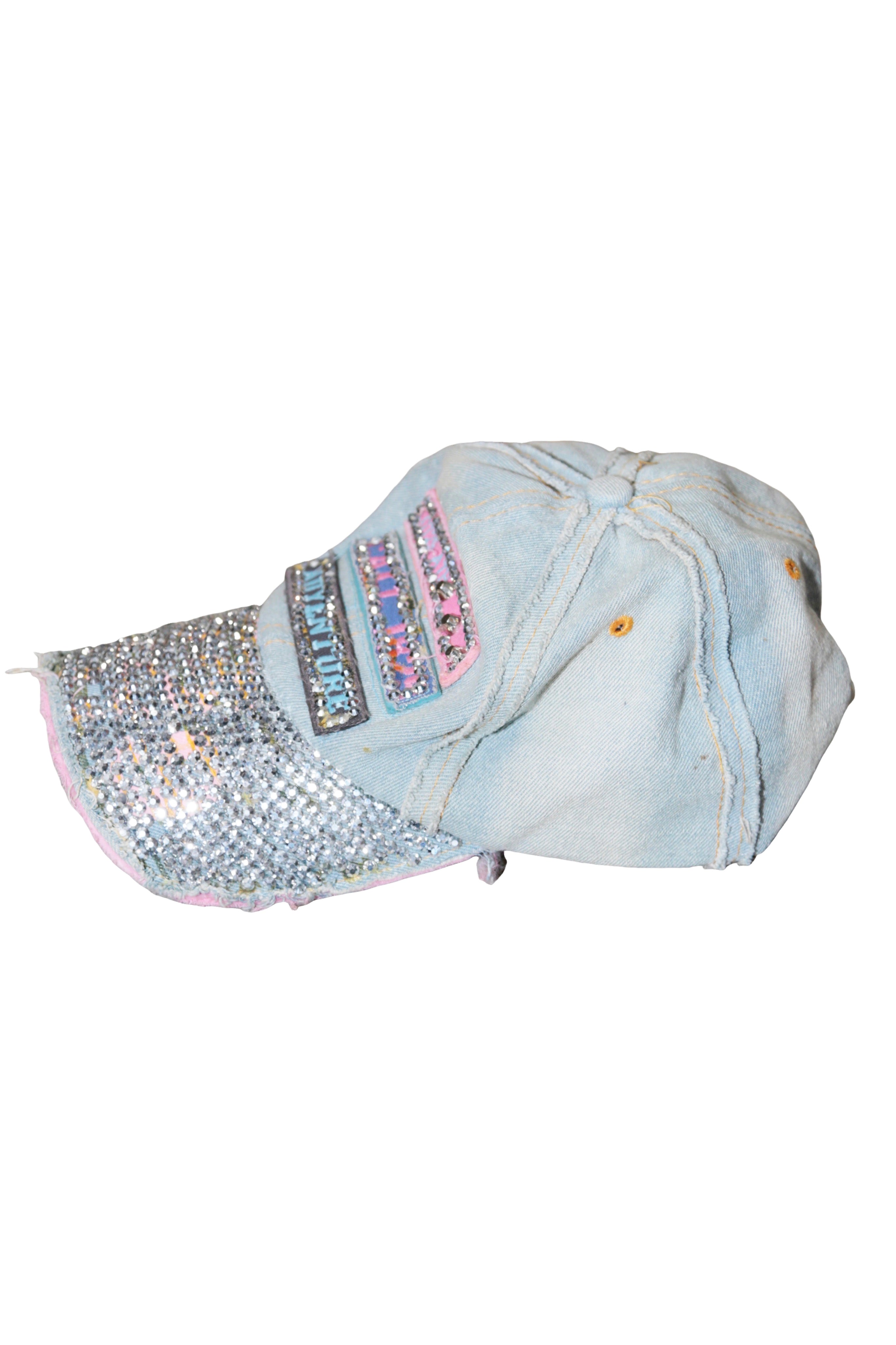 RHINESTONE DENIM CAP