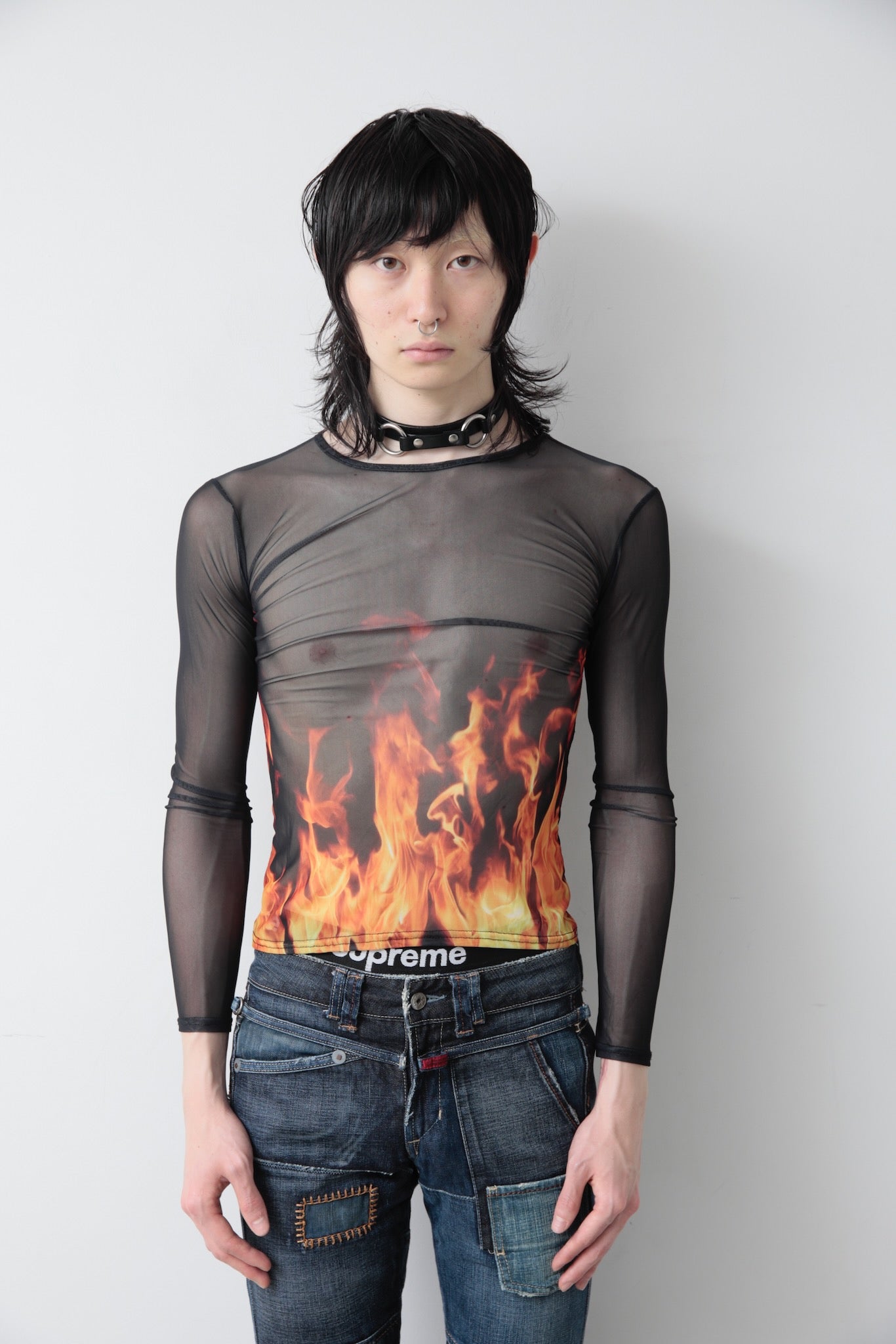 FIRE PATTERNED MESH TOP