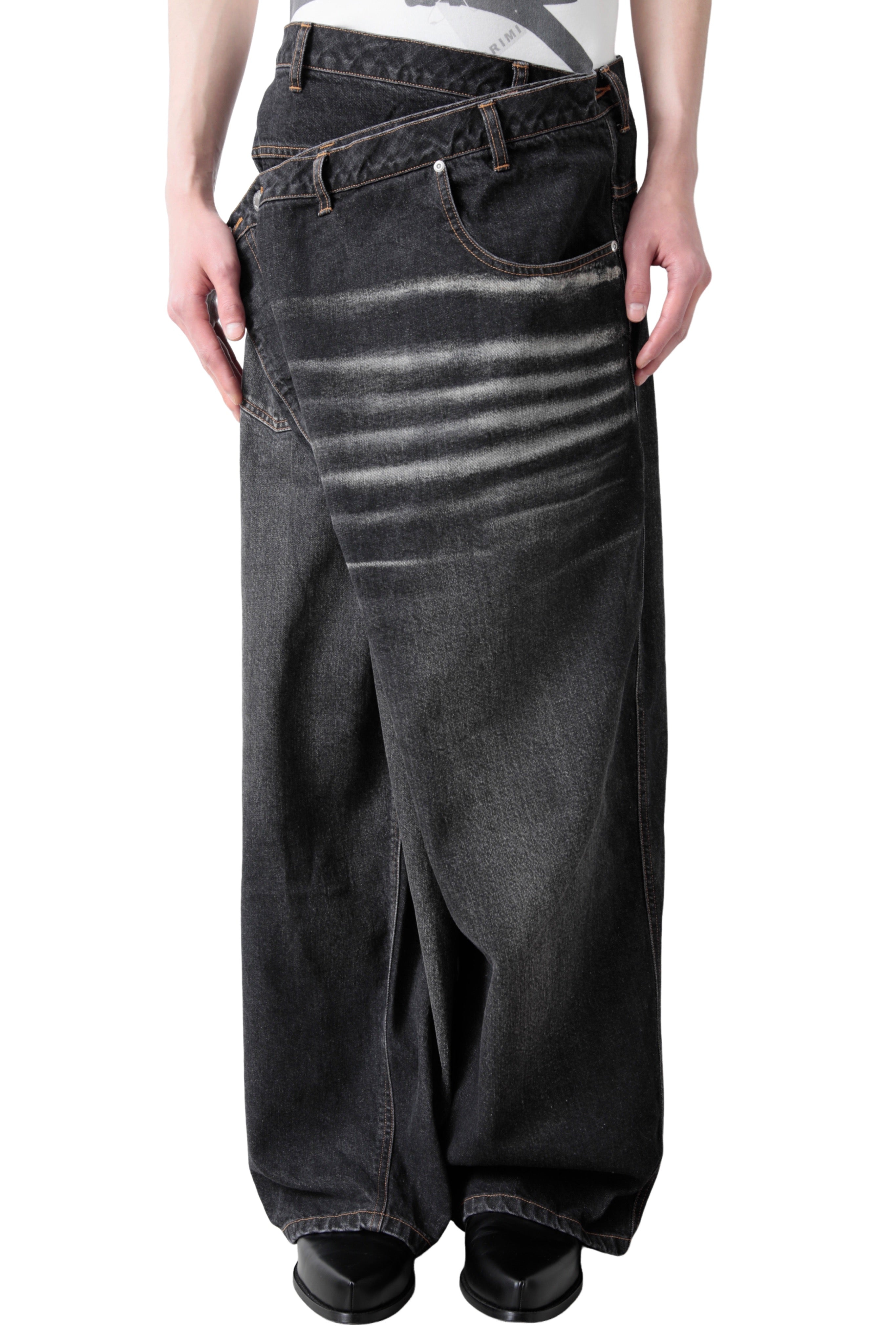 ORIMI OVERLAP BUGGY DENIM PANTS – THE ELEPHANT