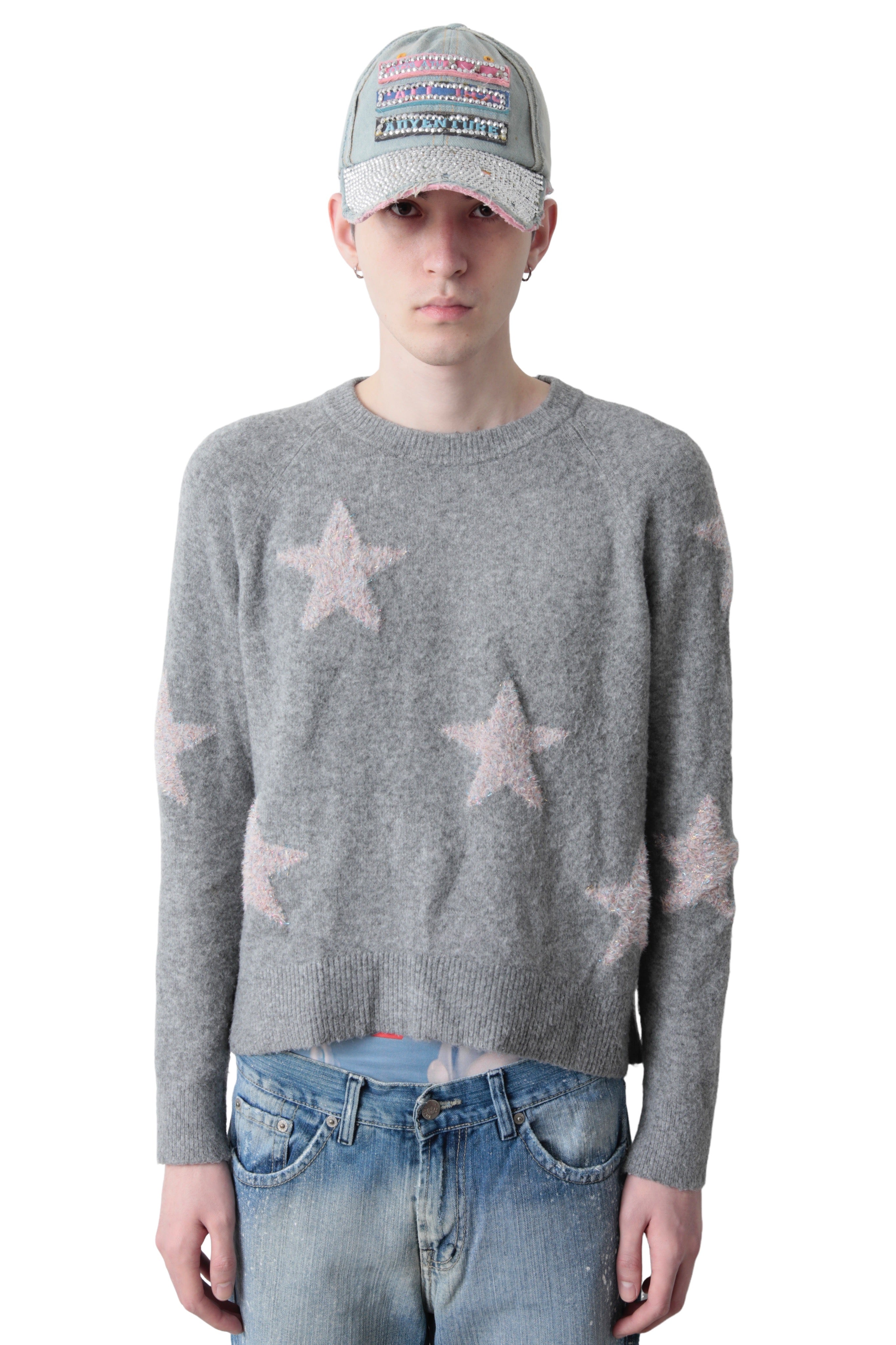 LAME STAR CROPPED SWEATER