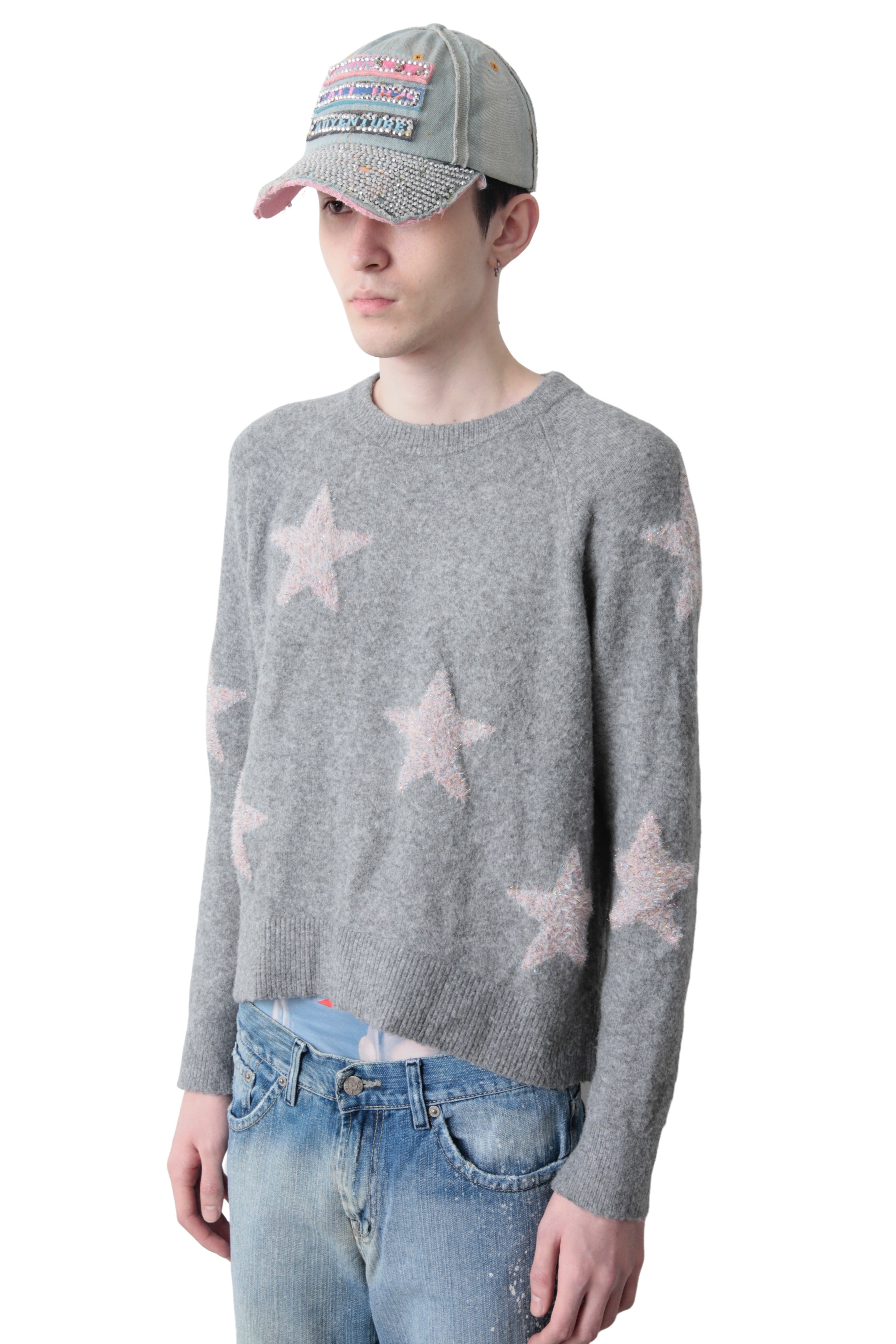 LAME STAR CROPPED SWEATER