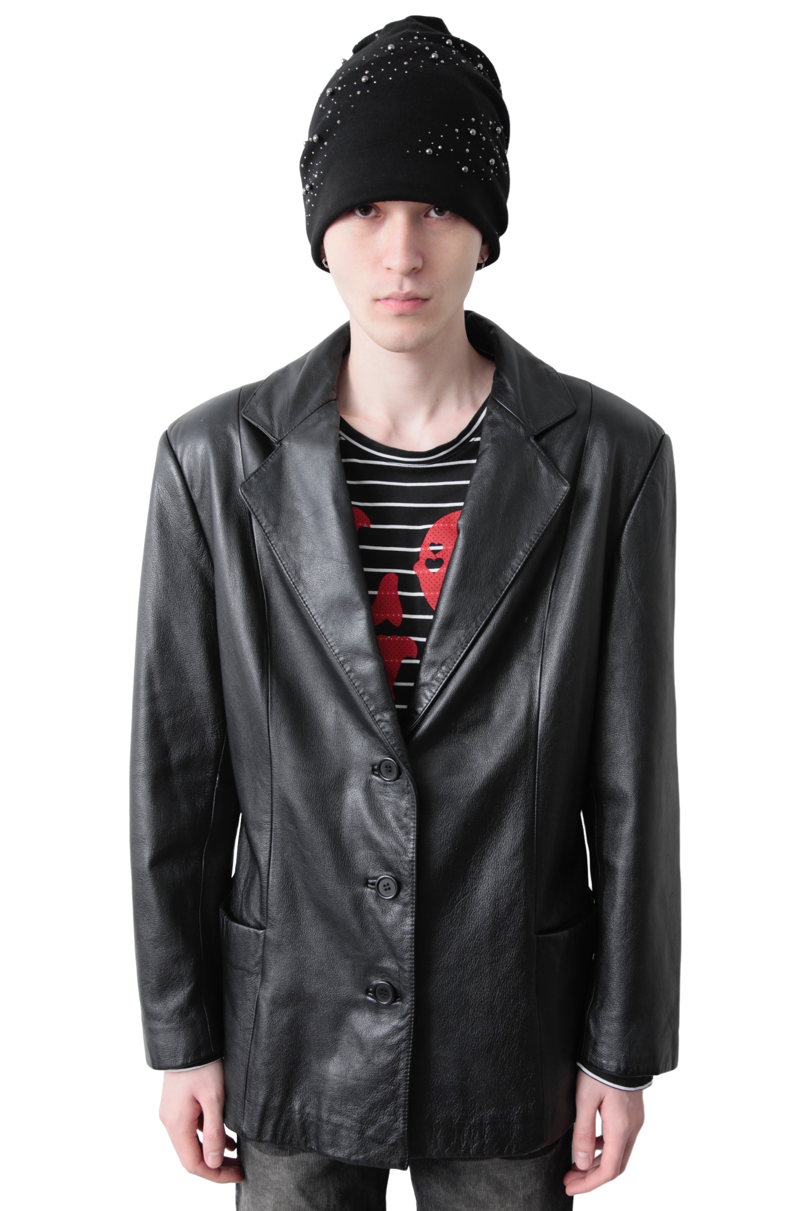 OVERSIZED LEATHER TAILORED JACKET