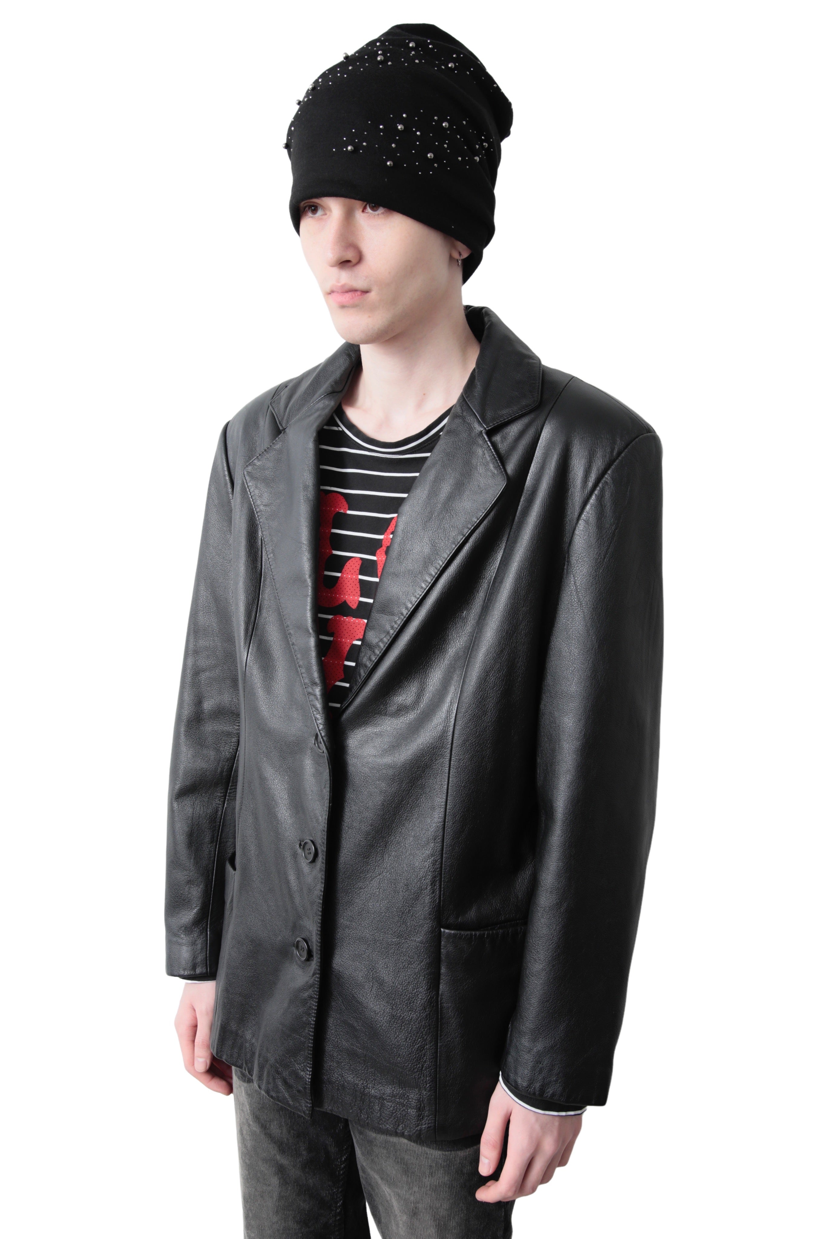 OVERSIZED LEATHER TAILORED JACKET