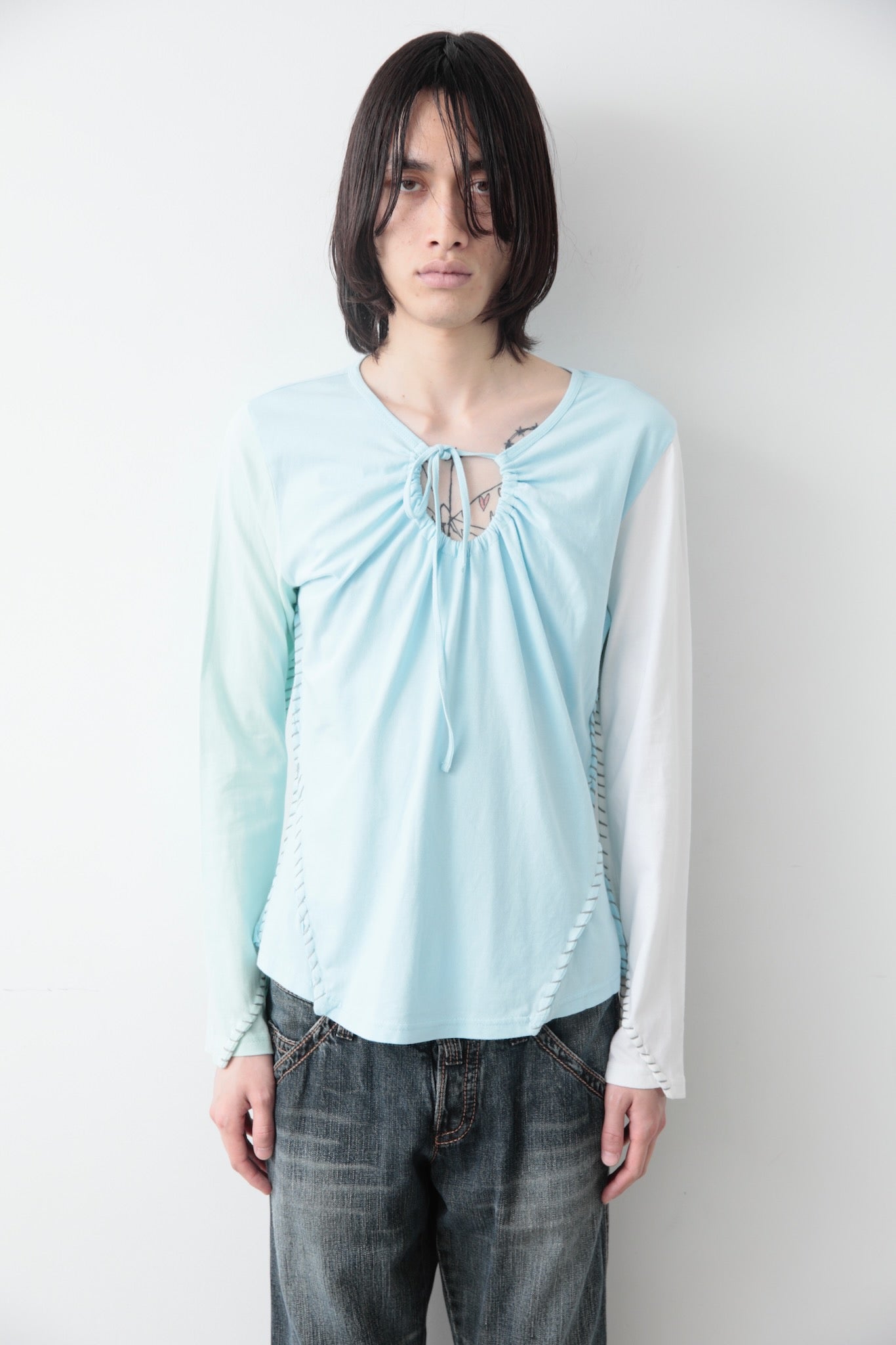 STITCHED LONG SLEEVE TOP