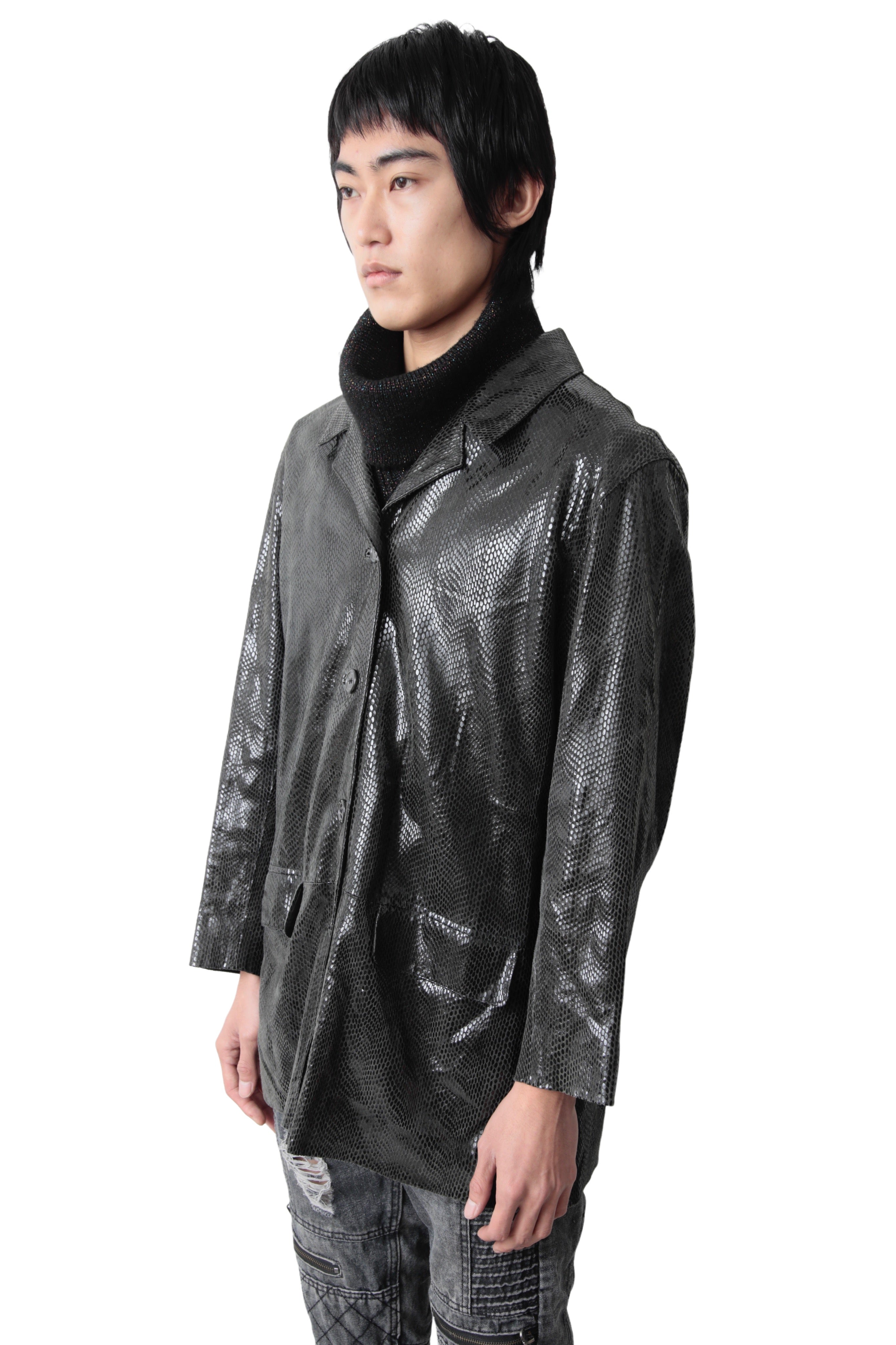 METALLIC PYTHON HALF COAT