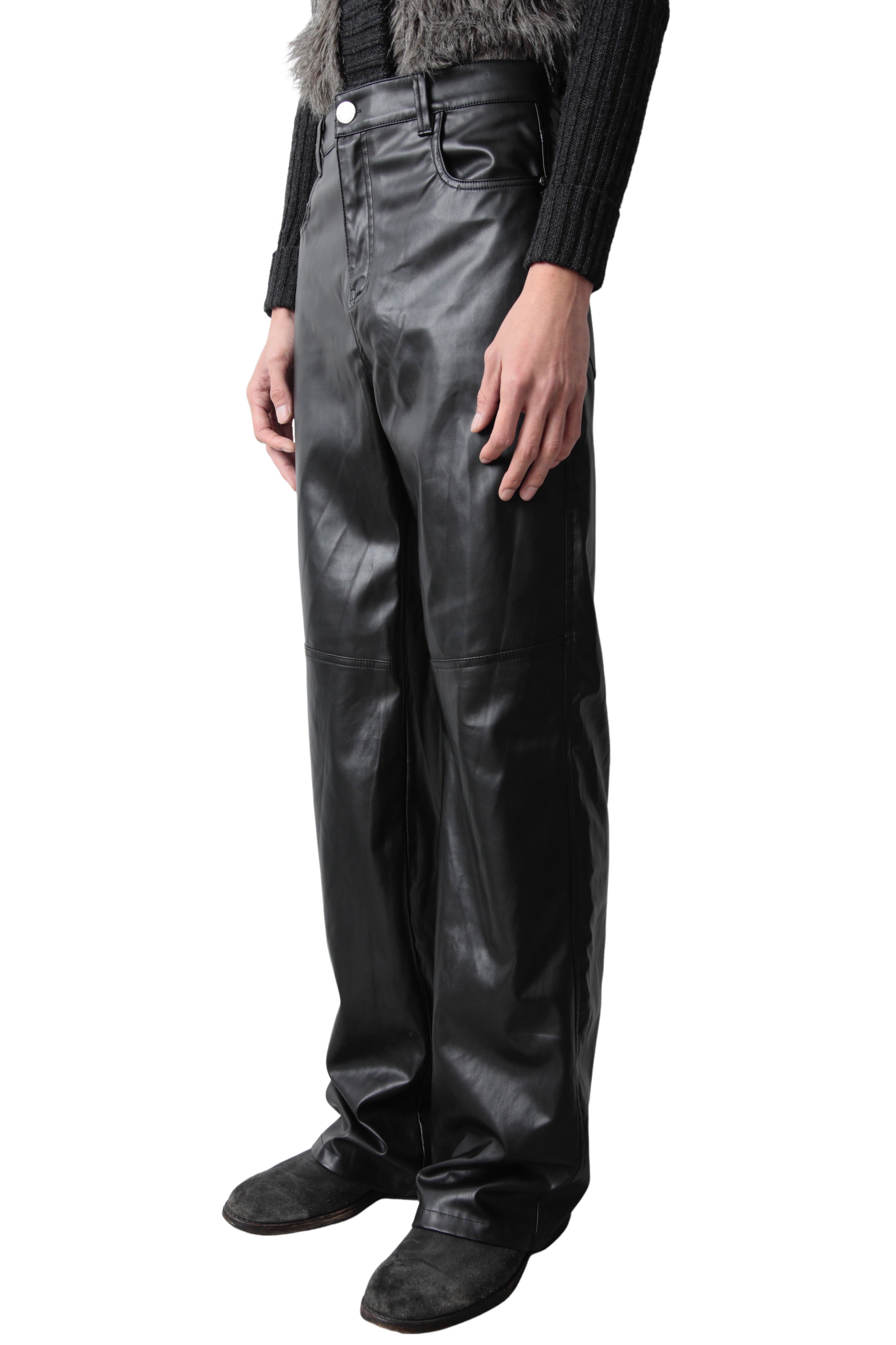 HIGH WEST LEATHER WIDE PANTS