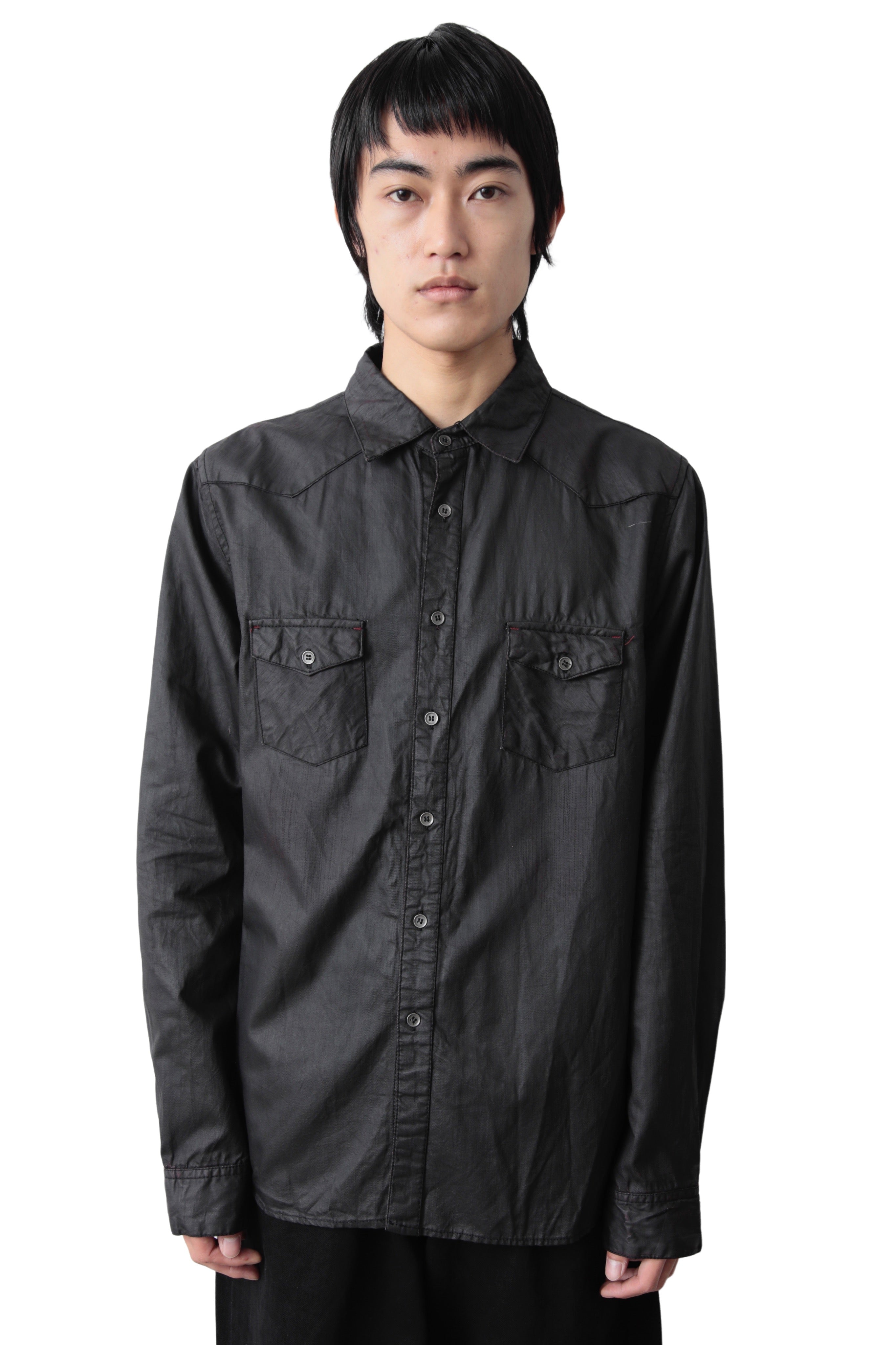 COATING BLACK WESTERN SHIRT
