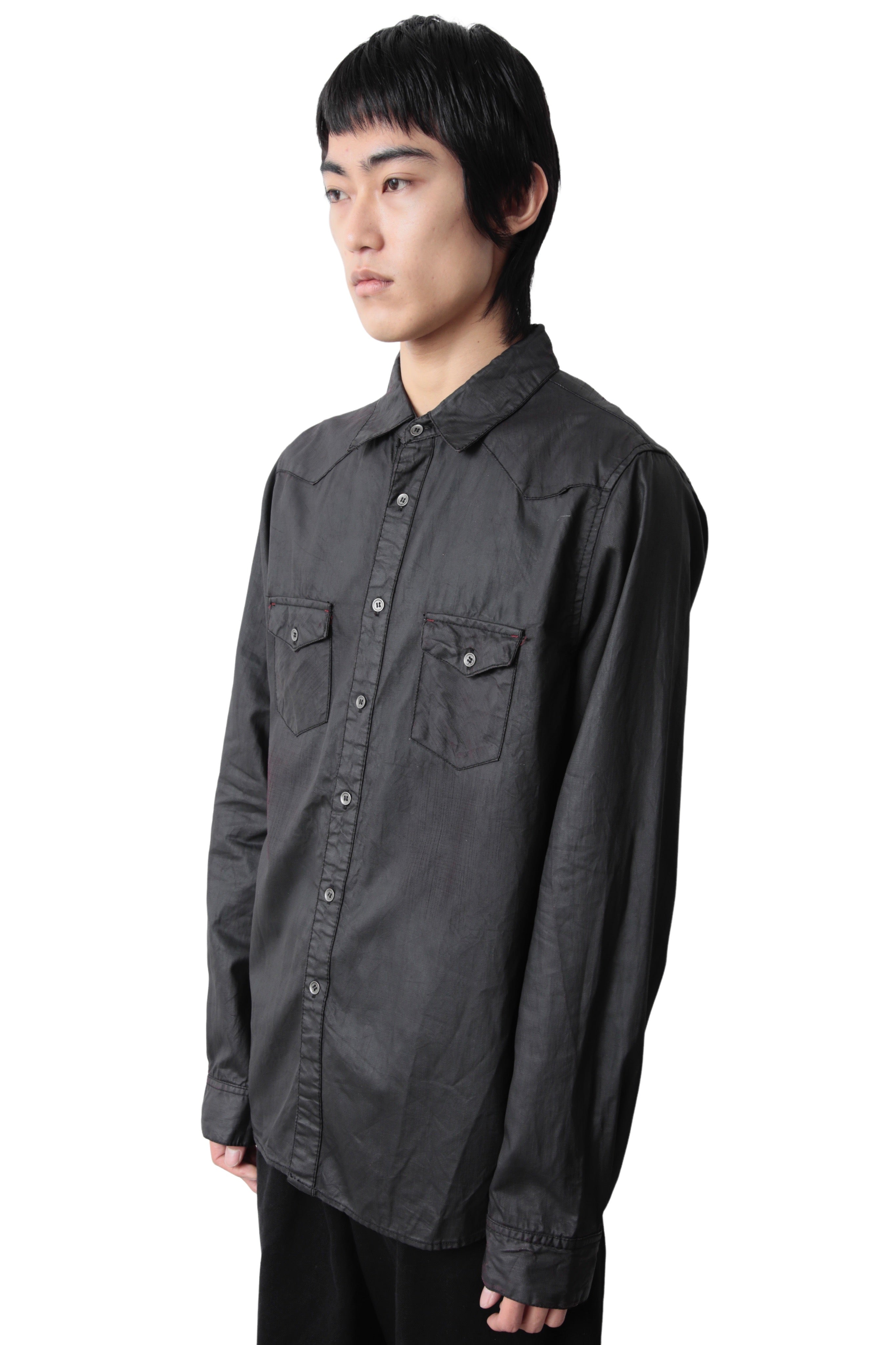 COATING BLACK WESTERN SHIRT