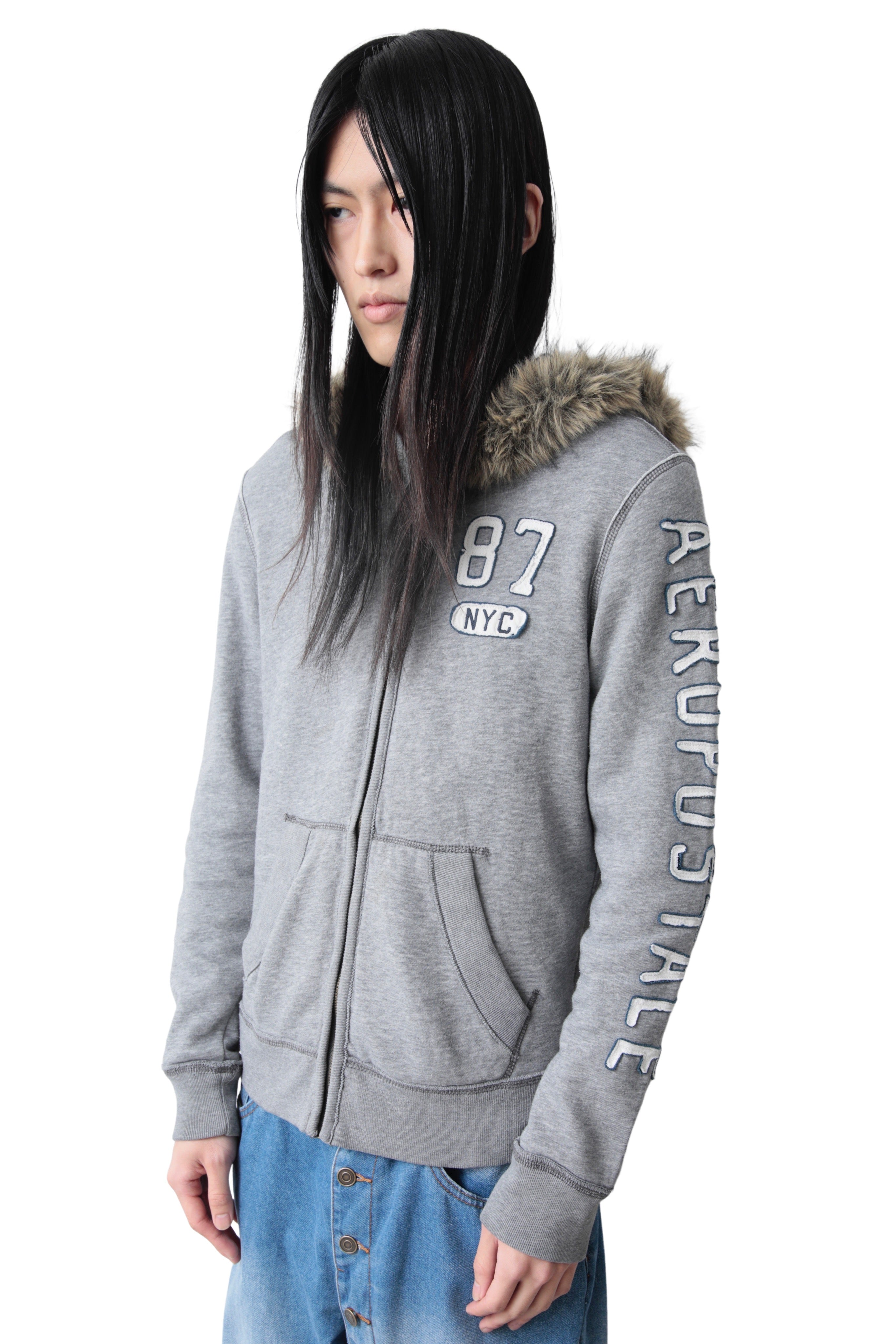 ZIP UP FUR HOODIE