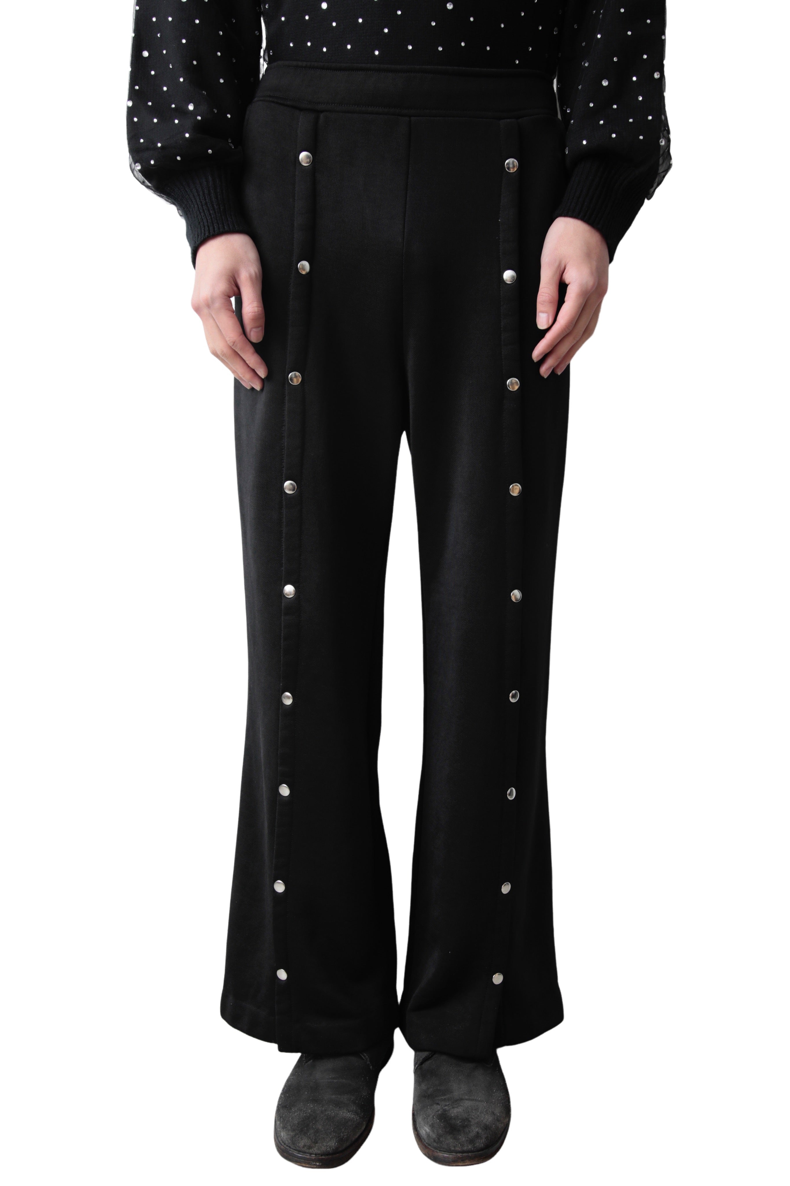 ALEXANDER WANG STUDDED FLARE SWEAT PANTS
