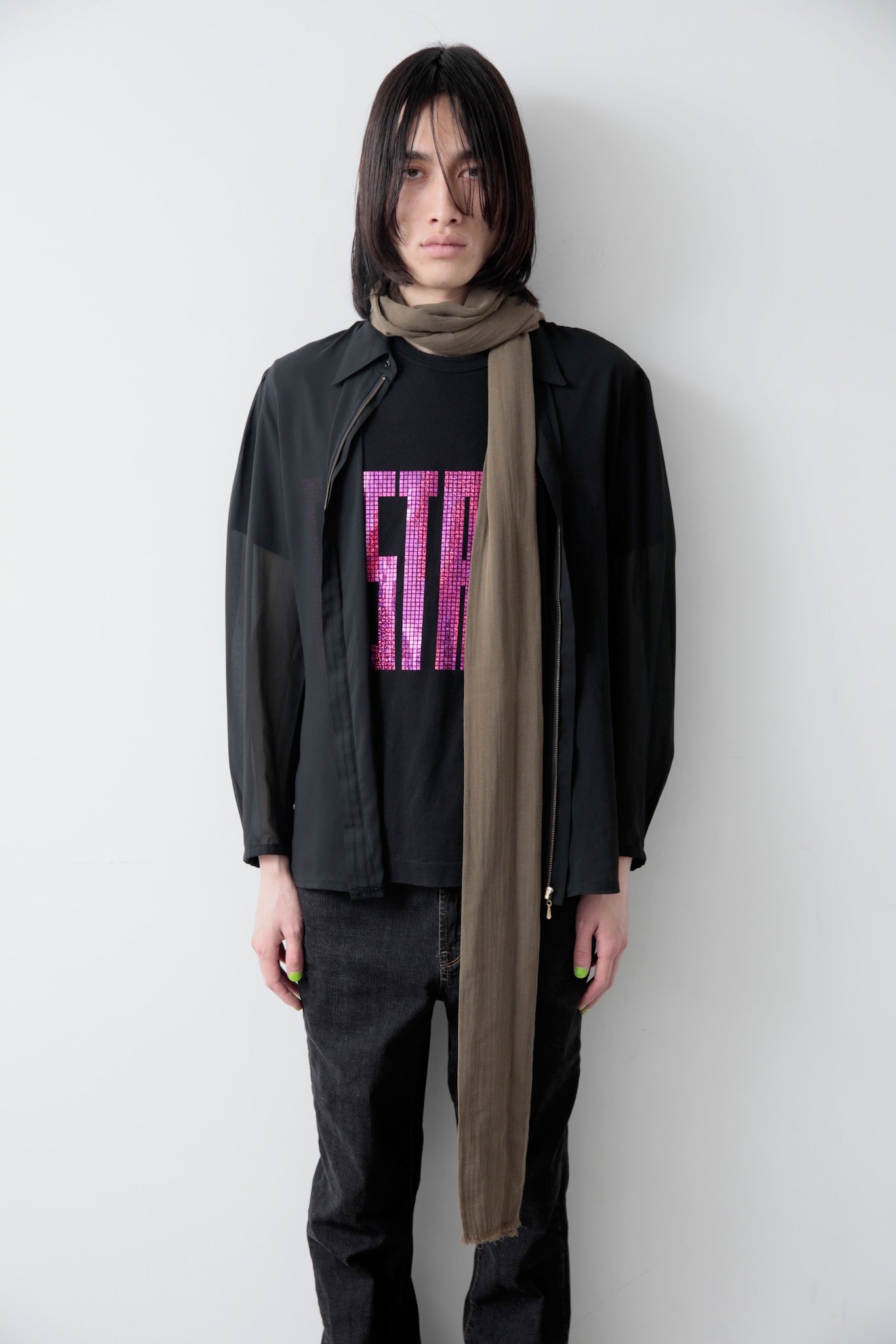 2005S/S DIOR HOMME BY HEDI SLIMANE GRUNGE LONG STOLE
