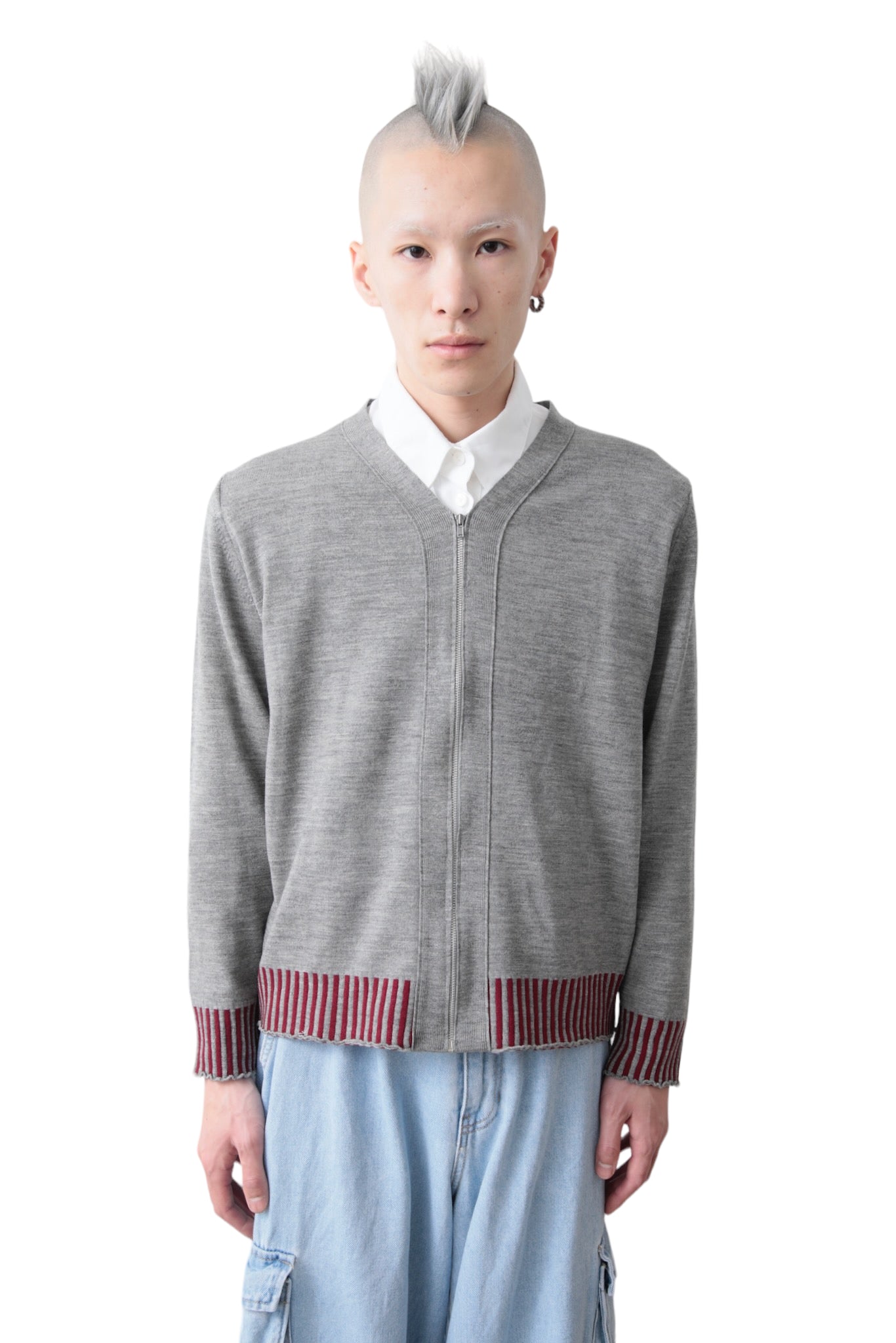 COMME DES GARCONS SHIRT V-NECK ZIP UP CARDIGAN