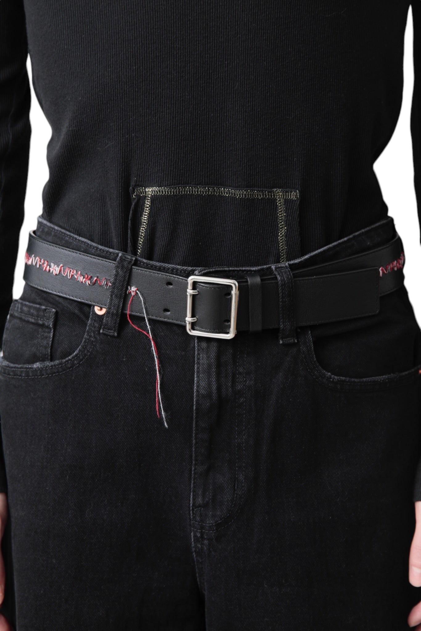 DIOR HOMME STITCHED LEATHER BELT