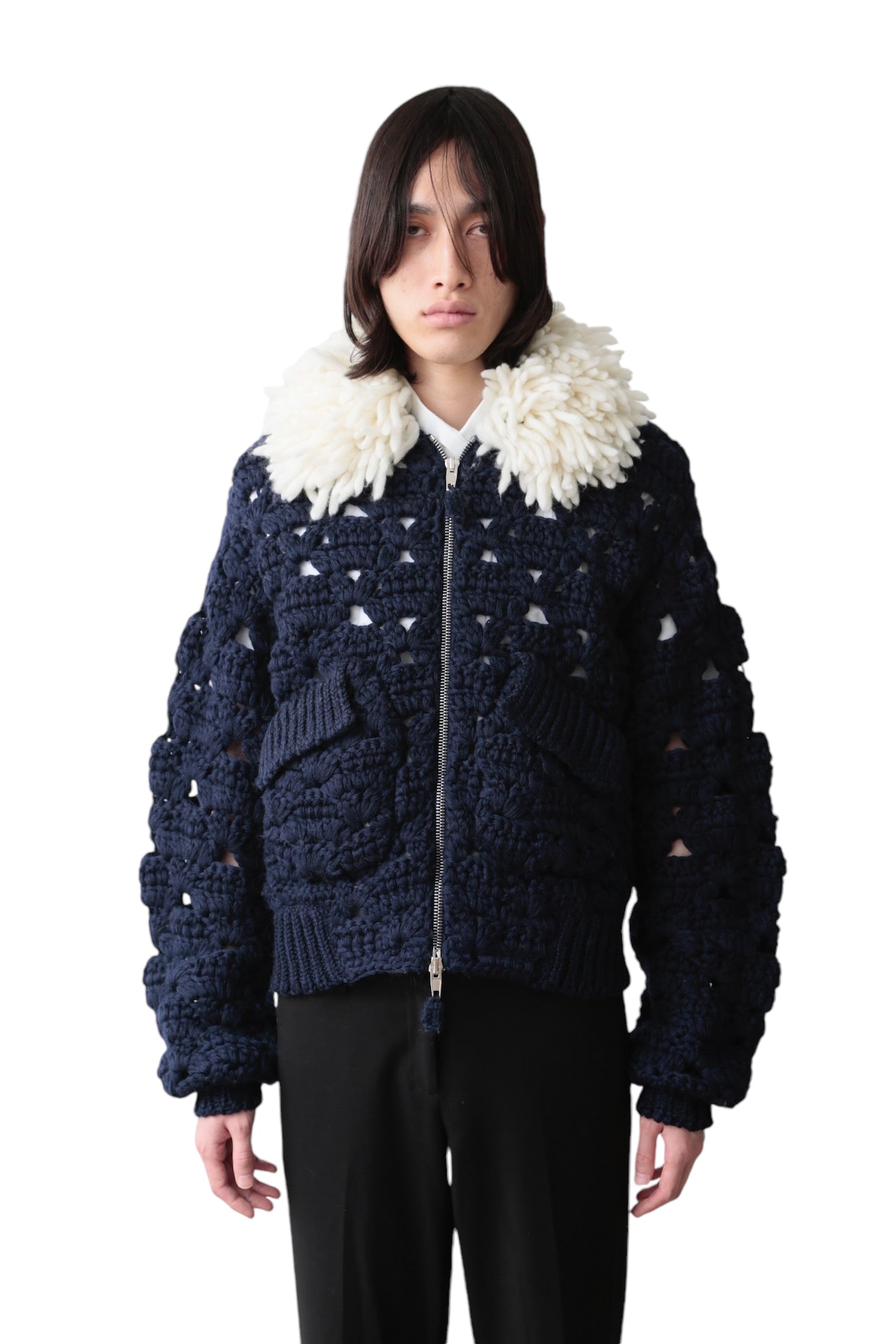 STEFAN COOKE CROCHET AVIATOR JACKET