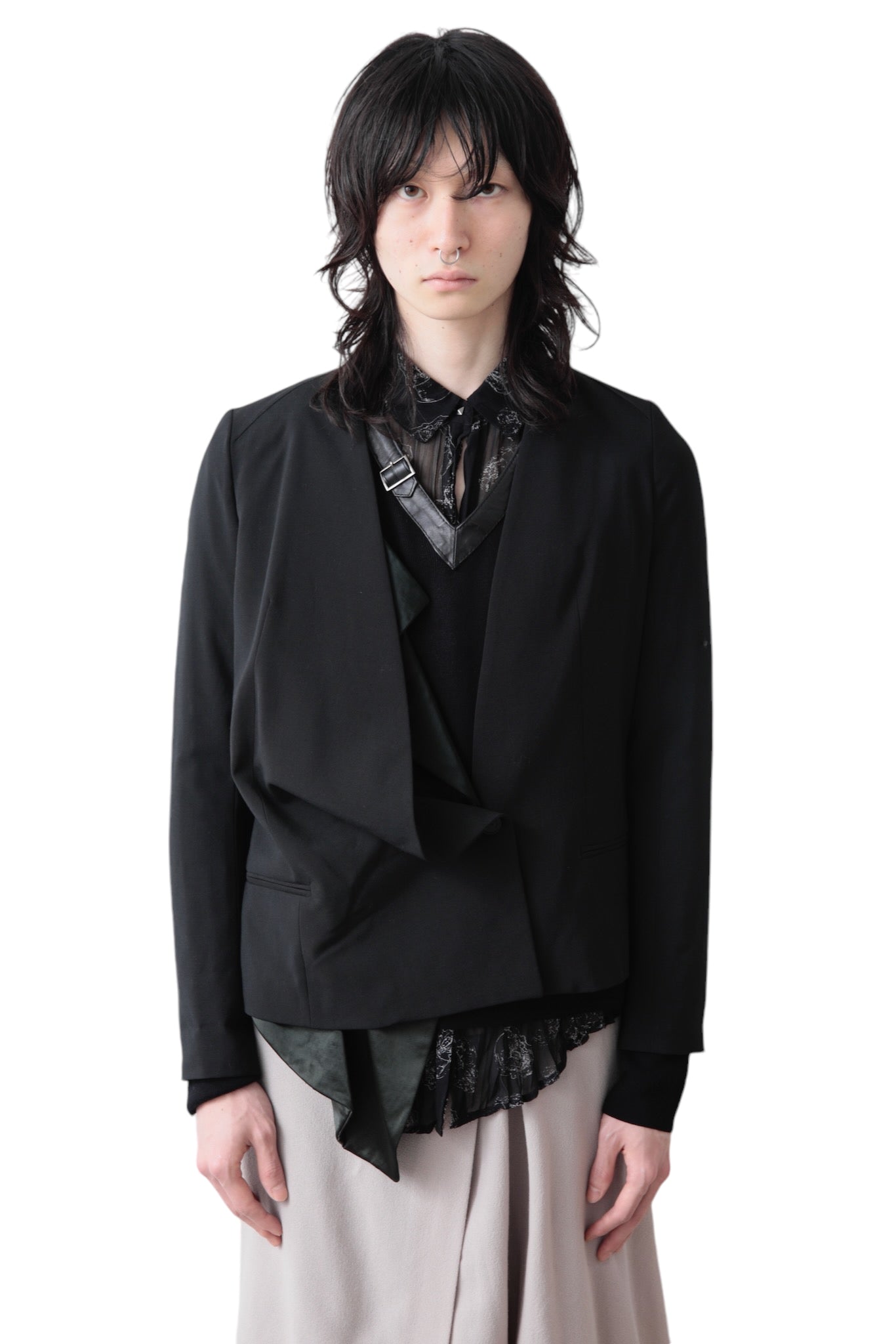 ANNE VALERIE HASH ASYMMETRY NO COLLAR JACKET