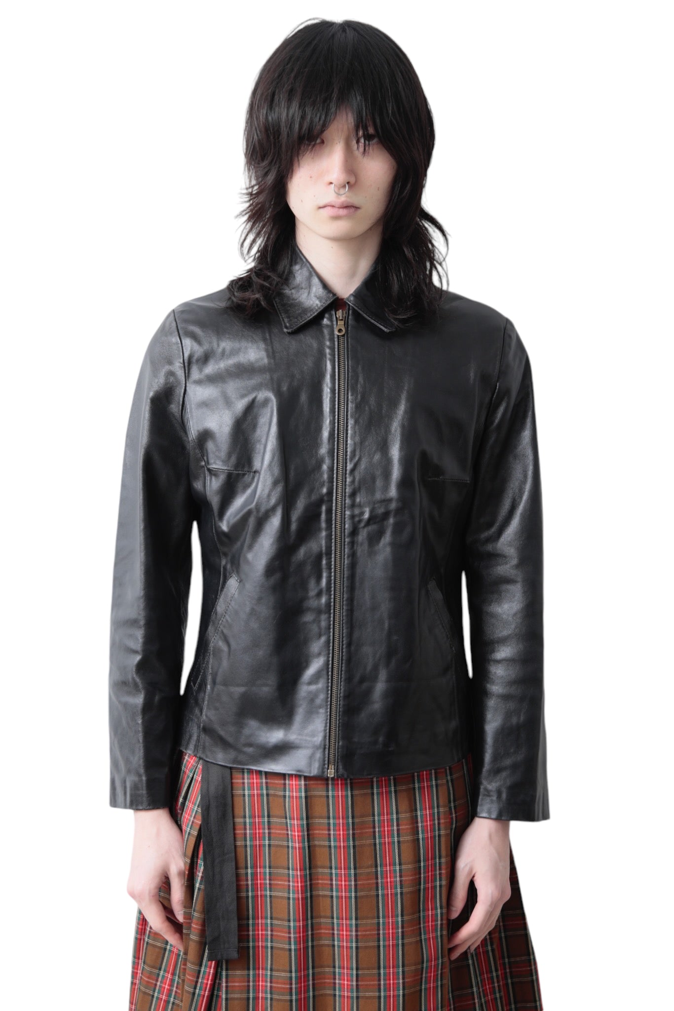 ZIP UP LEATHER BLOUSON