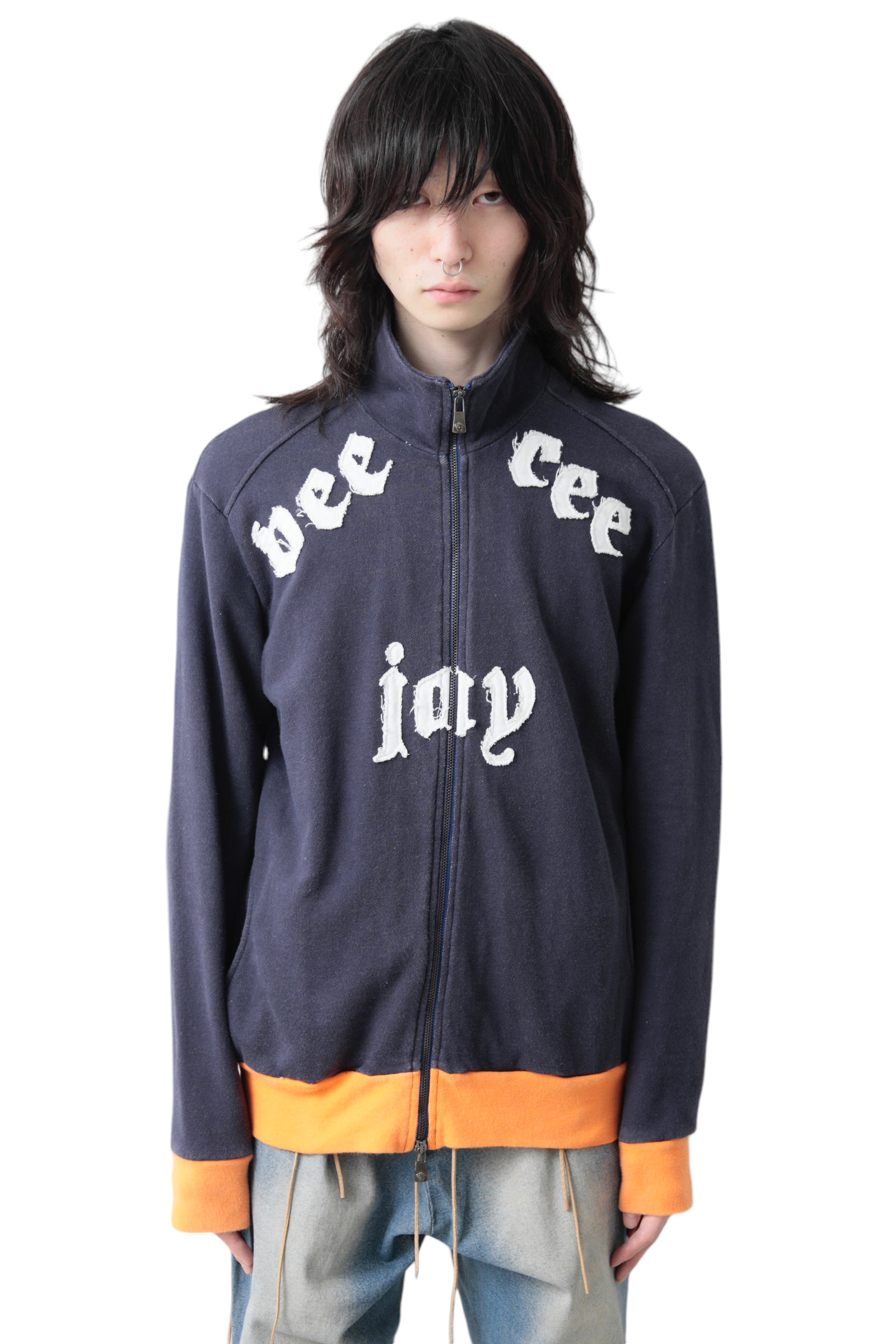 VERSACE BI COLOR LOGO ZIP UP BLOUSON