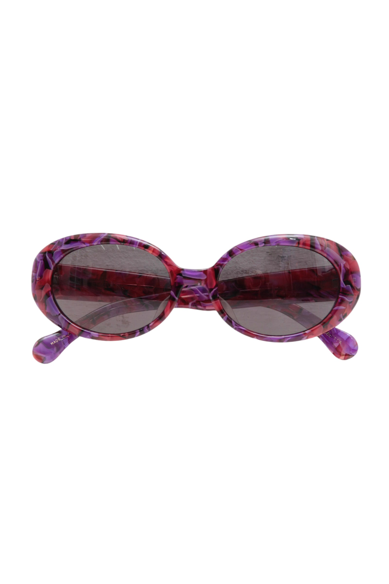 BALENCIAGA MARBLE PATTERN OVAL SUNGLASSES