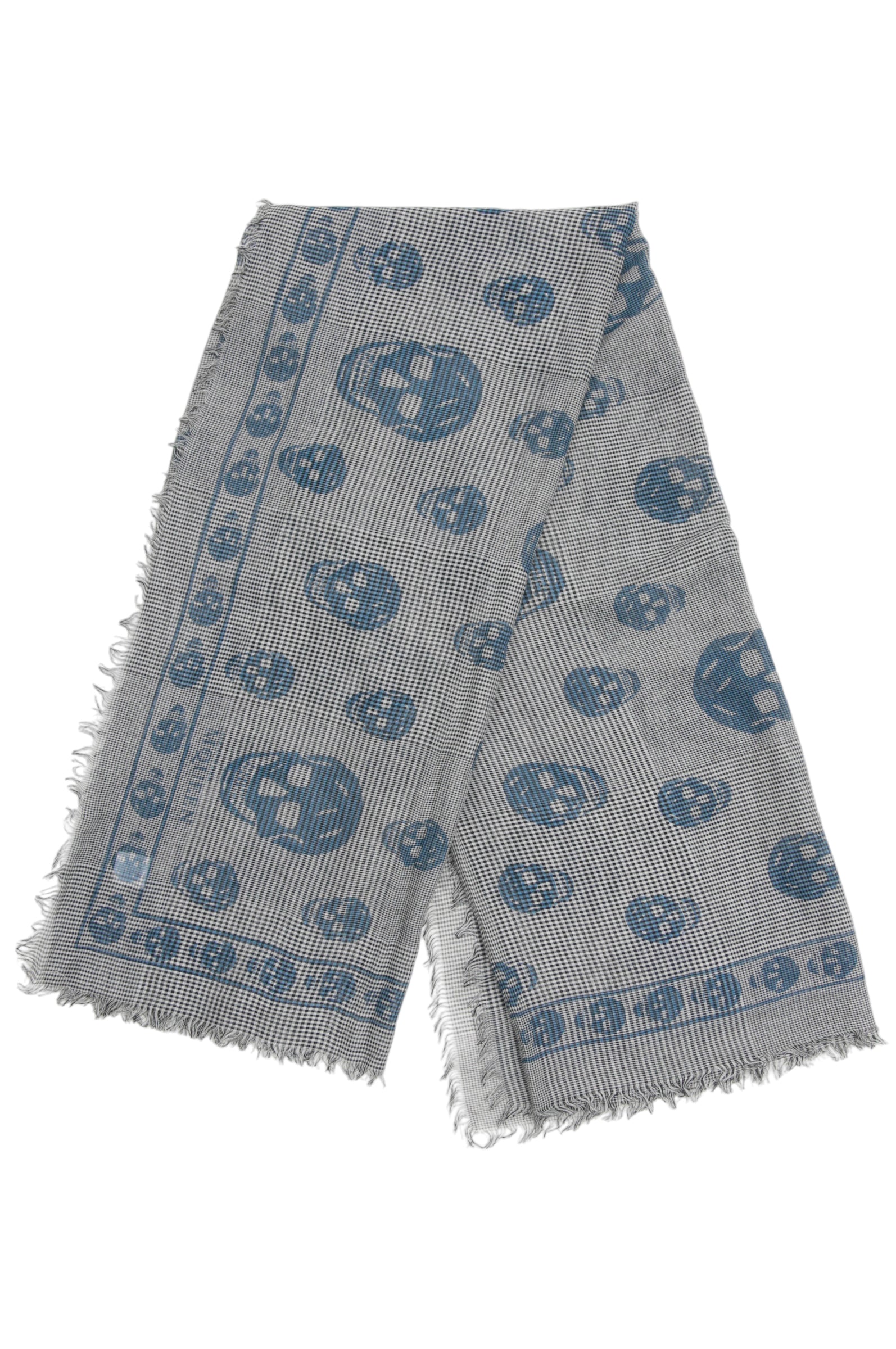 ALEXANDER MCQUEEN SKULL CHECK SCARF