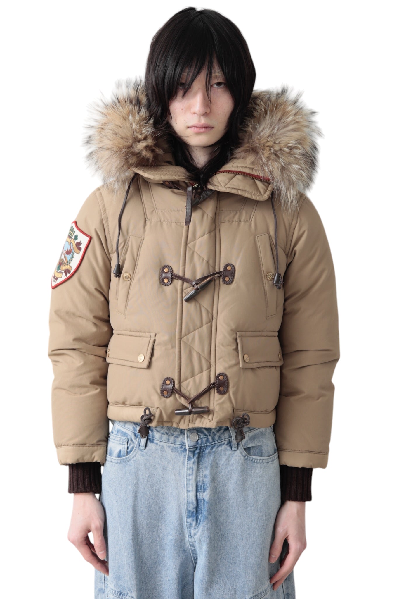 DSQUARED2 CROPPED FUR PUFFER BLOUSON