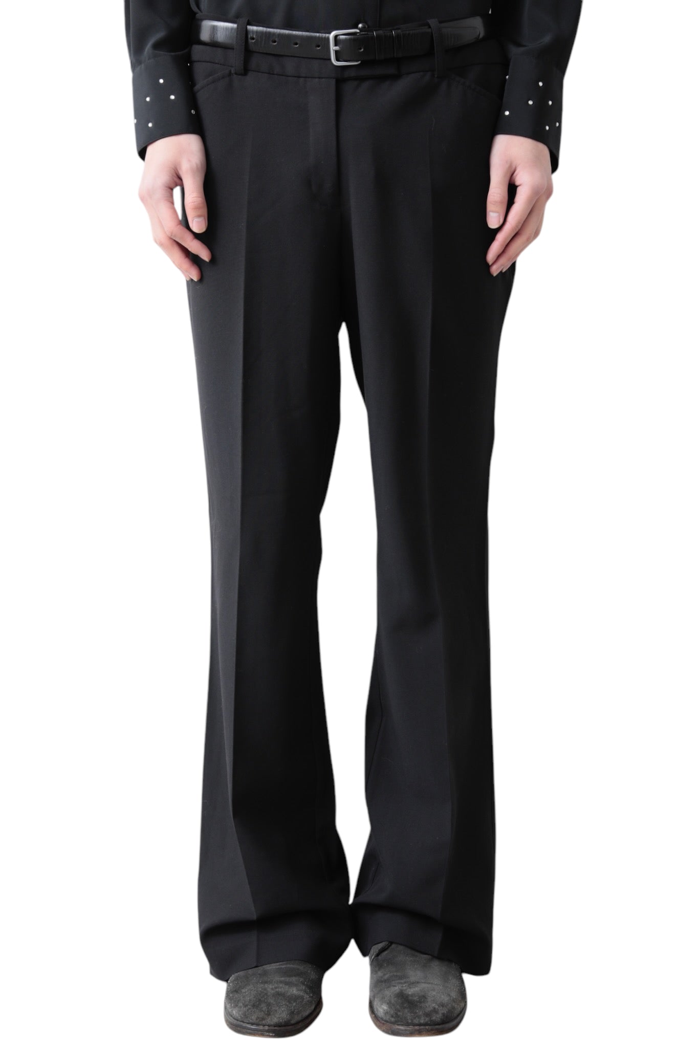 BLACK FLARE SLACKS