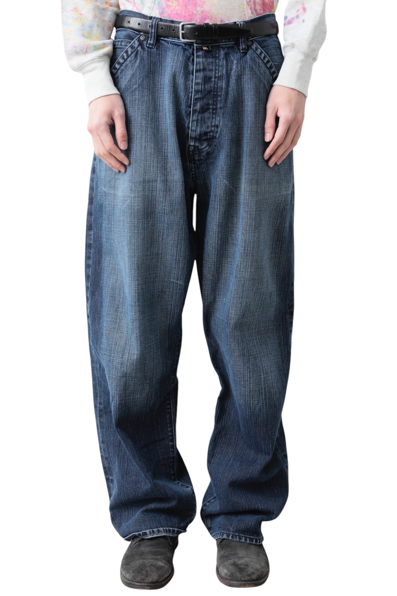 FADED BLUE BAGGY DENIM PANTS