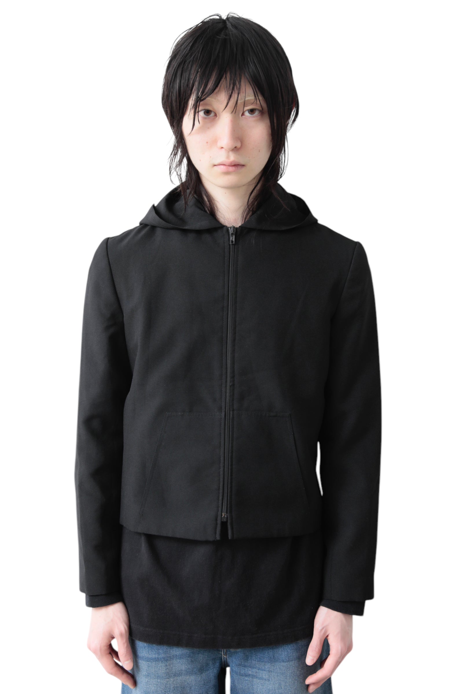 CROPPED ZIP UP HOODED BLOUSON