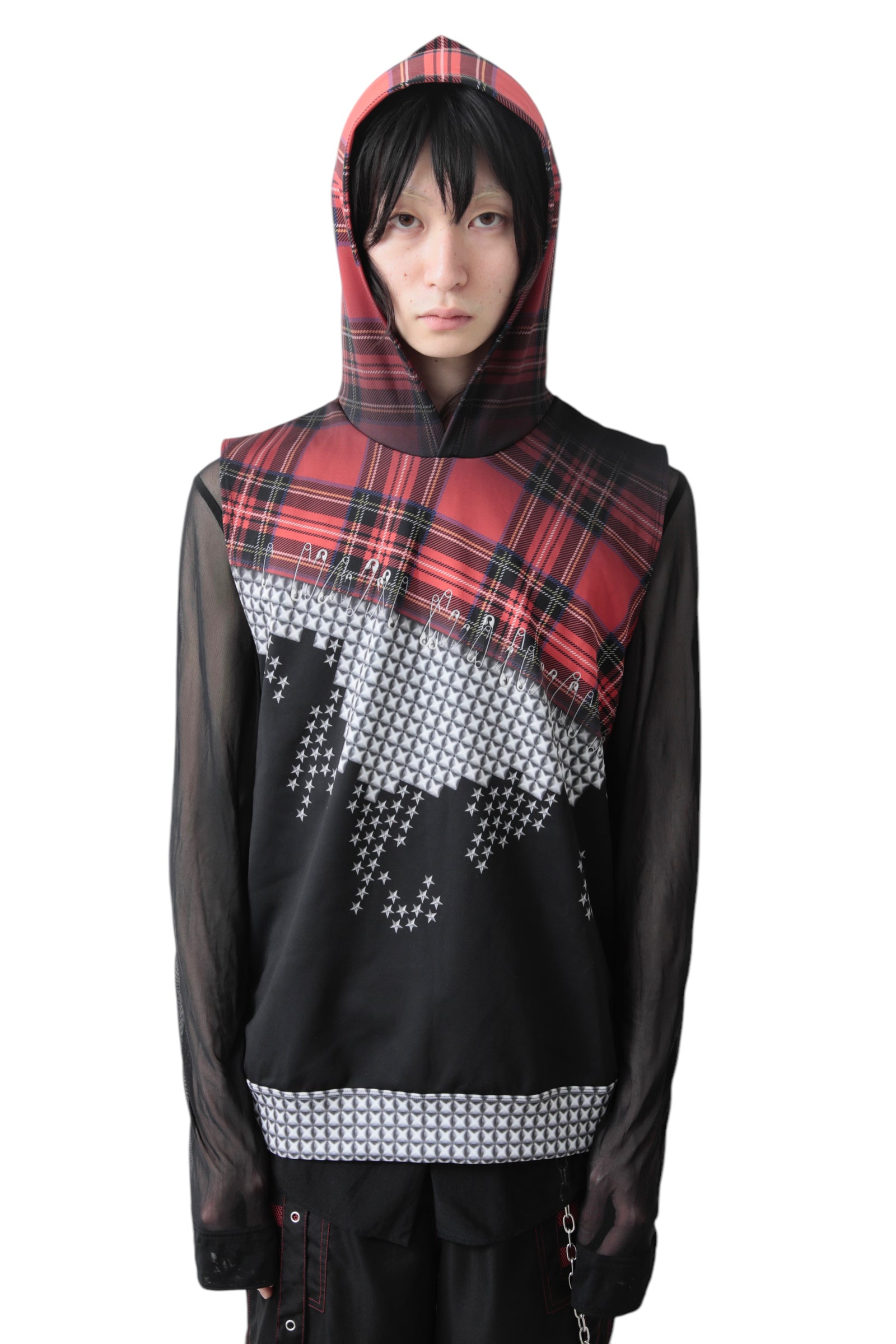 PUNKISH NO SLEEVE HOODIE