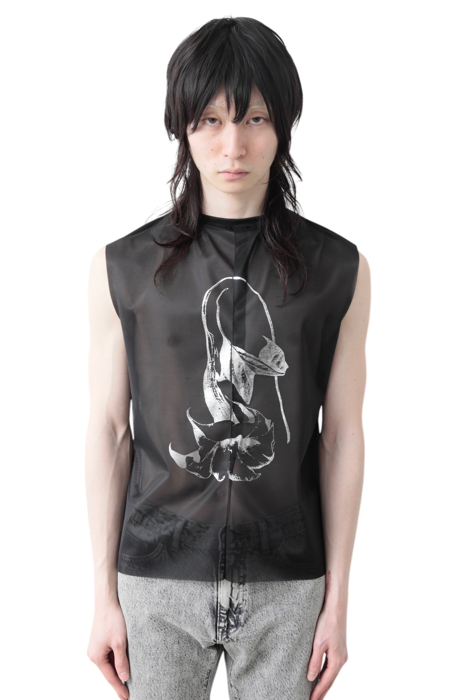 KEISUKE YOSHIDA SLEEVELESS POWER-NET TOP