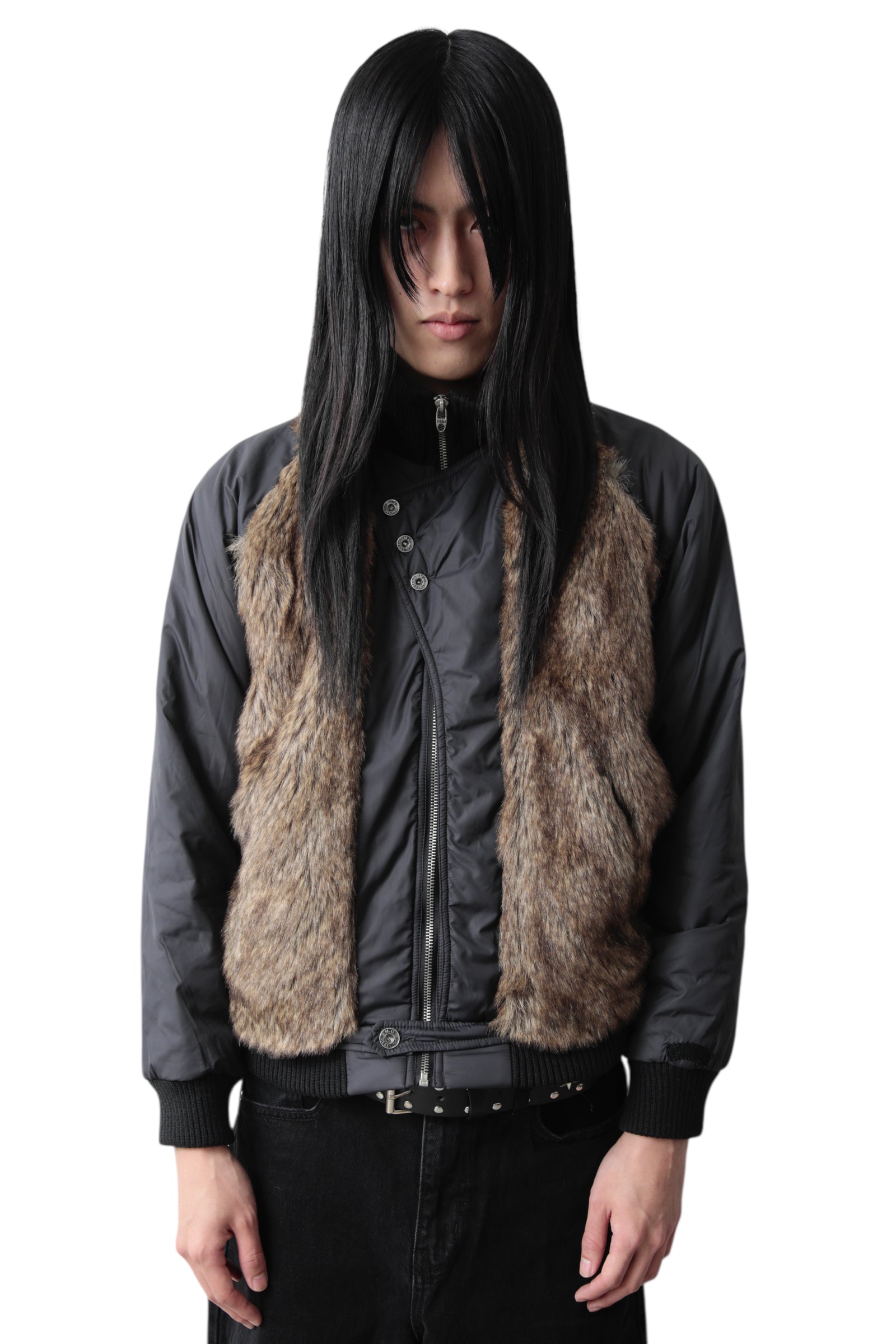 EARLY 2000s DIESEL FRONT FUR SWITCHING BLOUSON