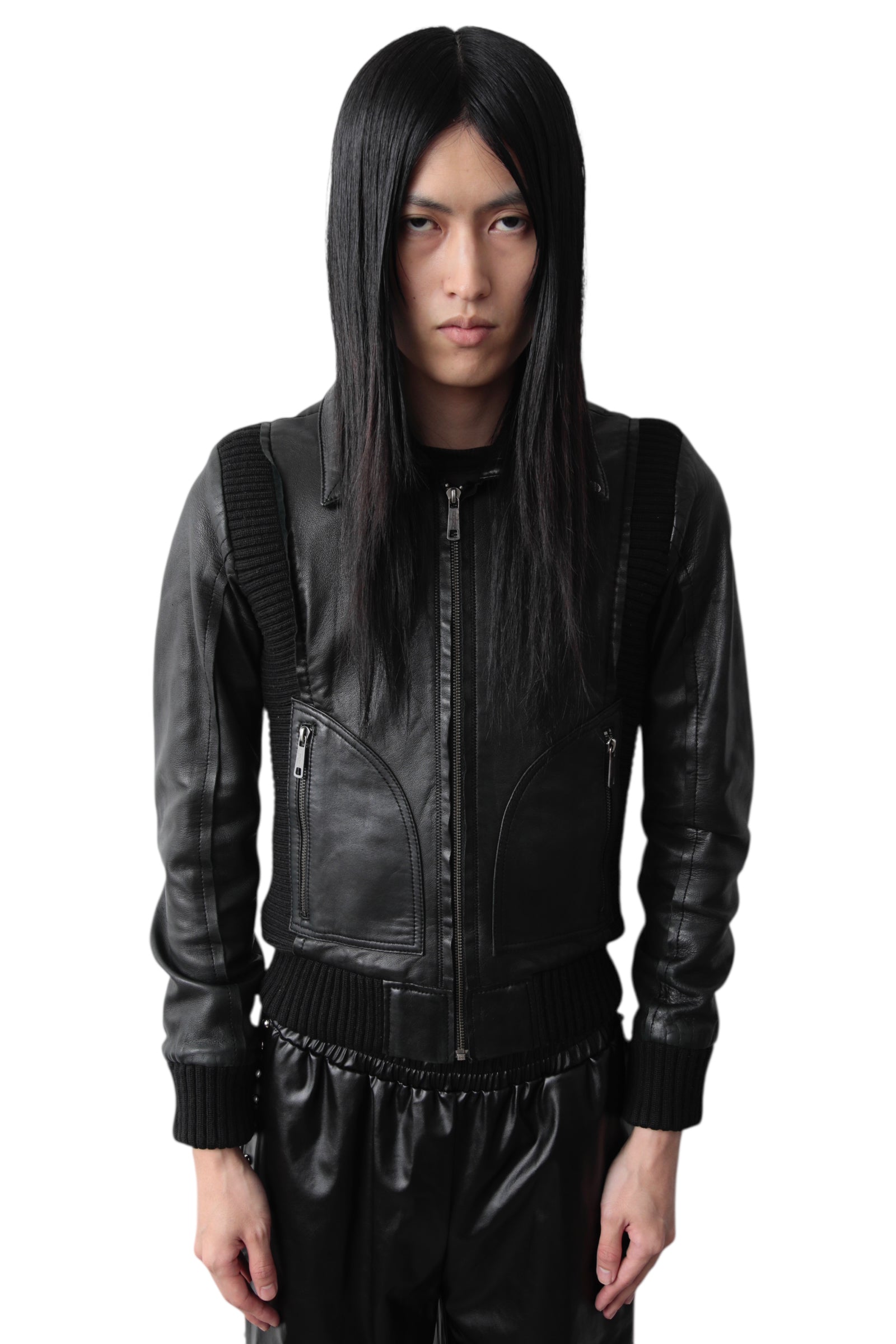 EARLY 2000s DIESEL SWITCHING LEATHER JACKET