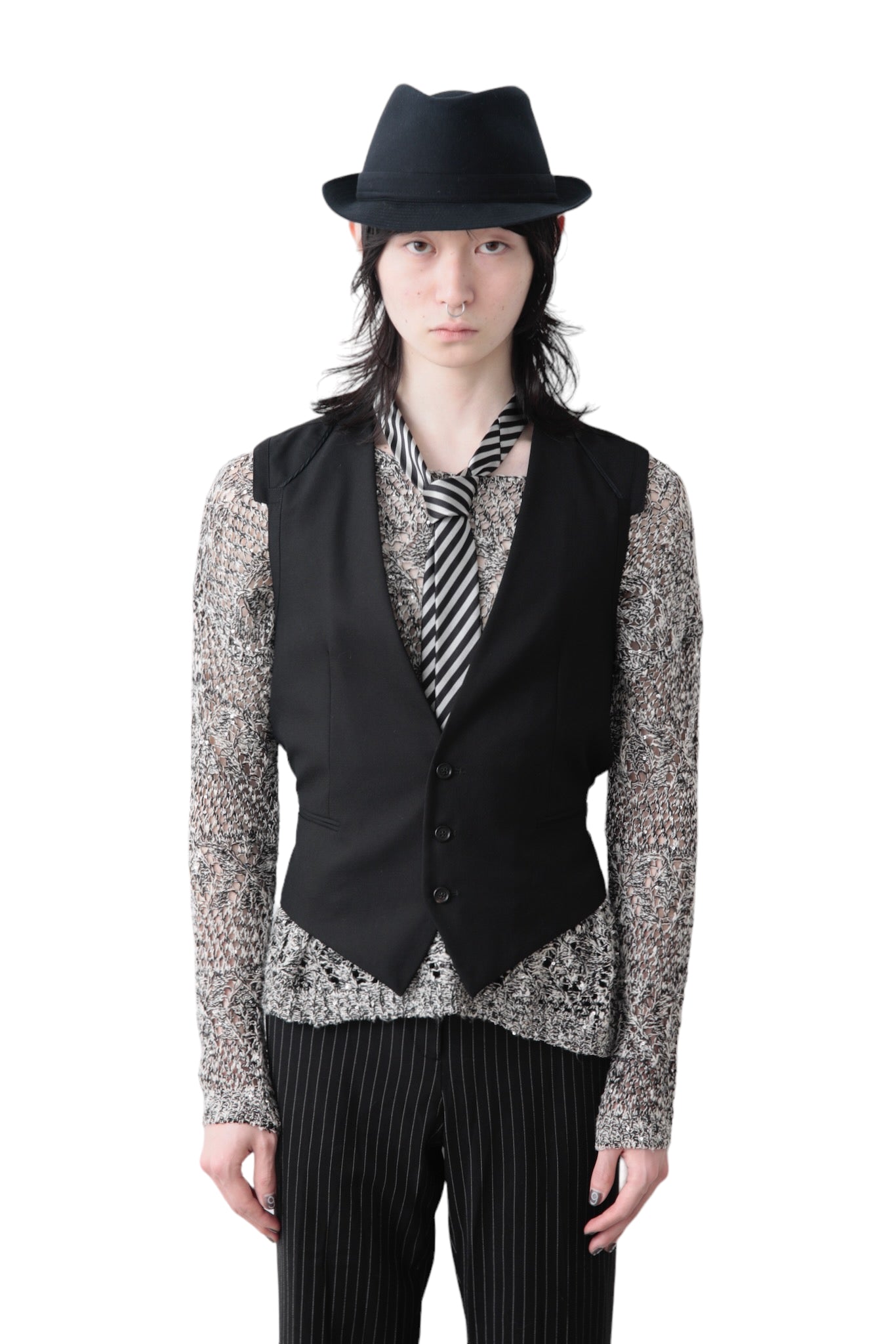 2010S DIOR HOMME SHOULDER PAD MOTIF GILET