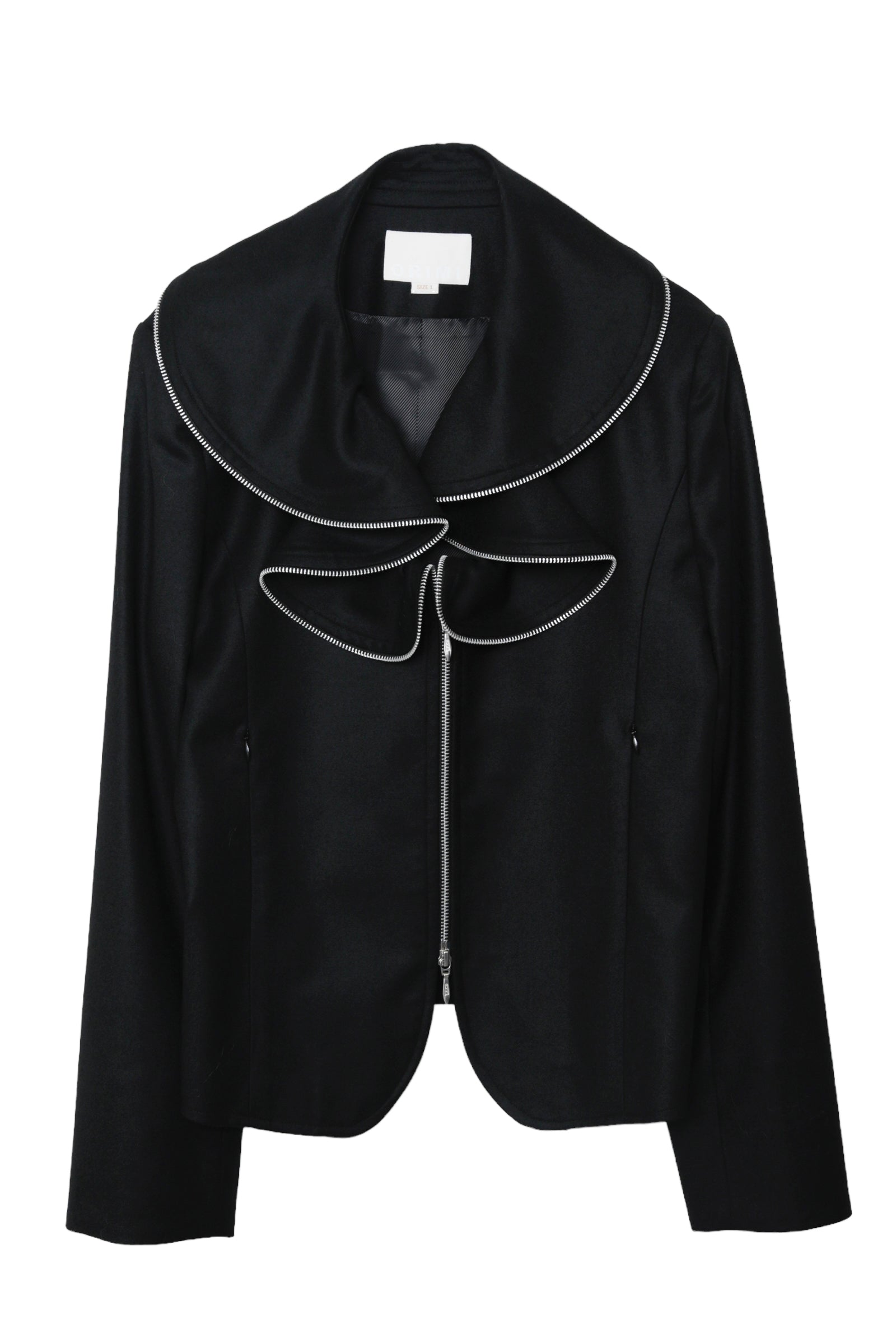 ORIMI FRILL SUITTING BLOUSON (BLACK)