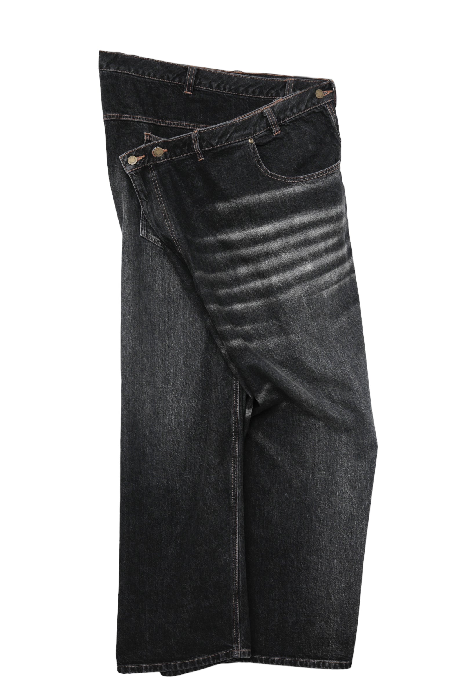 ORIMI OVERLAP BAGGY DENIM PANTS