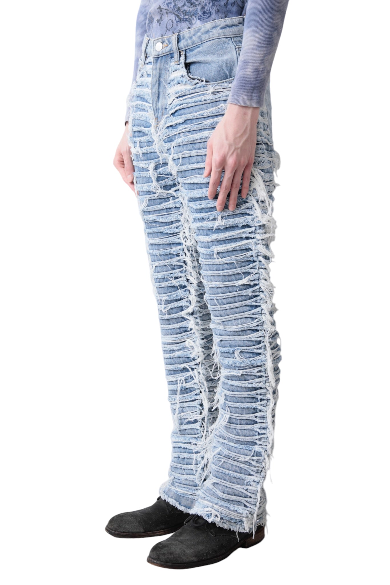 HARD RIPPED DENIM PANTS