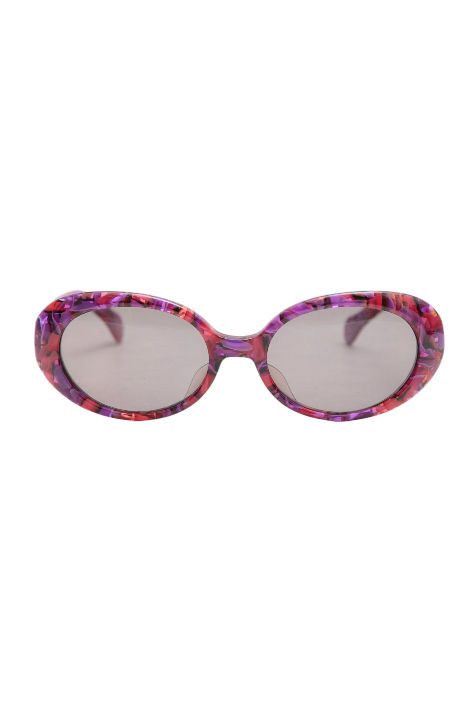 BALENCIAGA MARBLE PATTERN OVAL SUNGLASSES