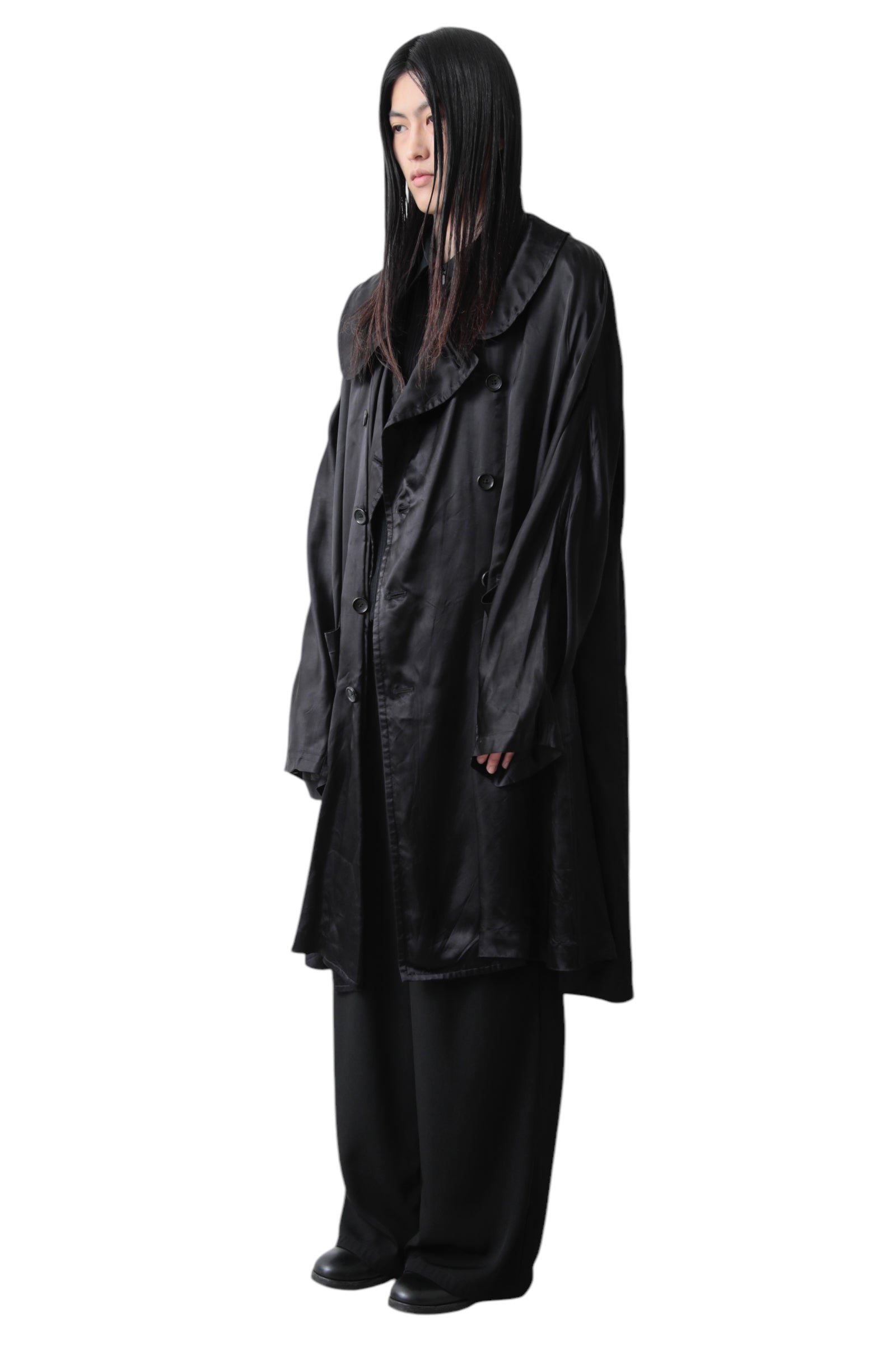 AD2021 COMME DES GARCONS HOMME PLUS SKULL PRINTED CUPRA COAT