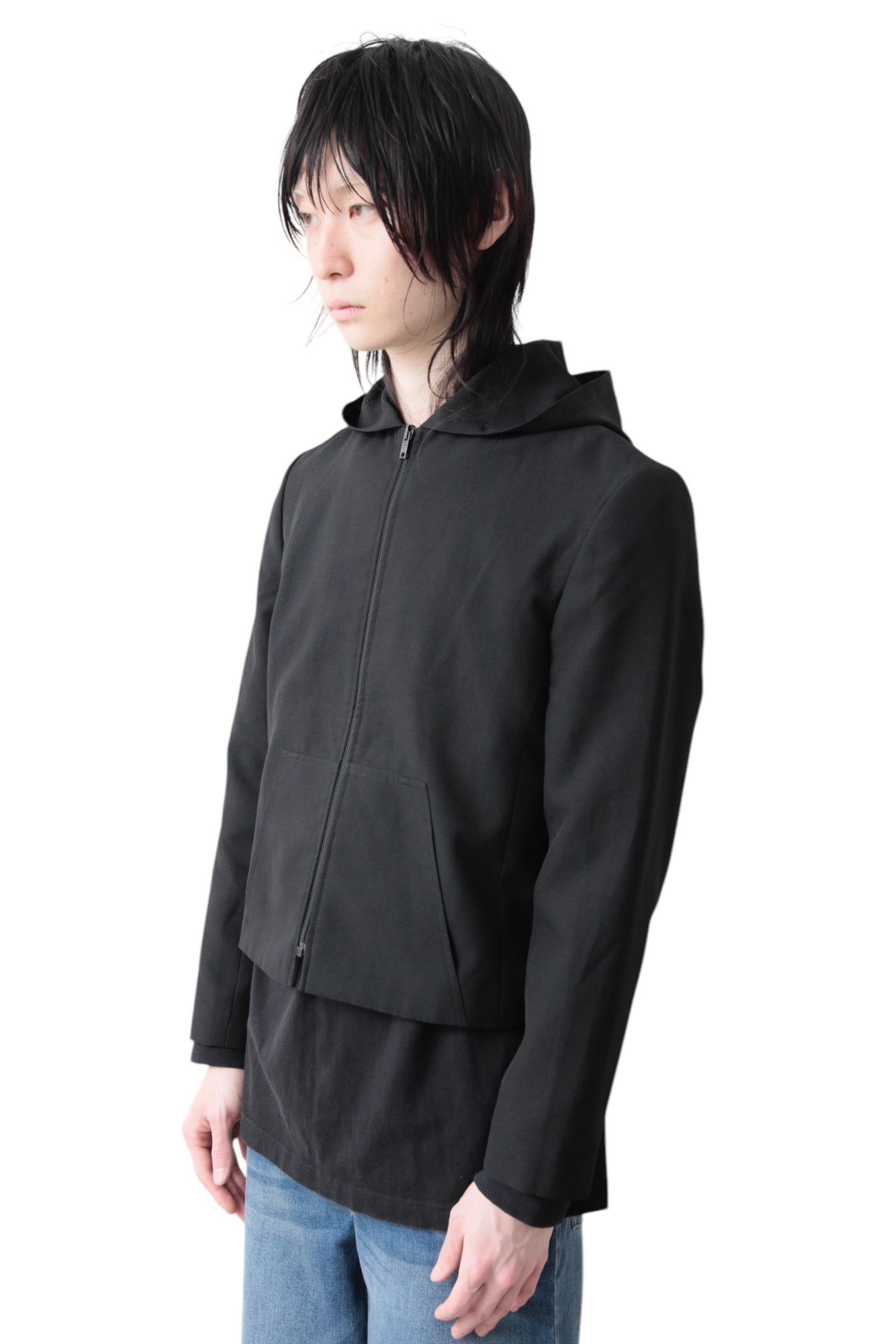 CROPPED ZIP UP HOODED BLOUSON